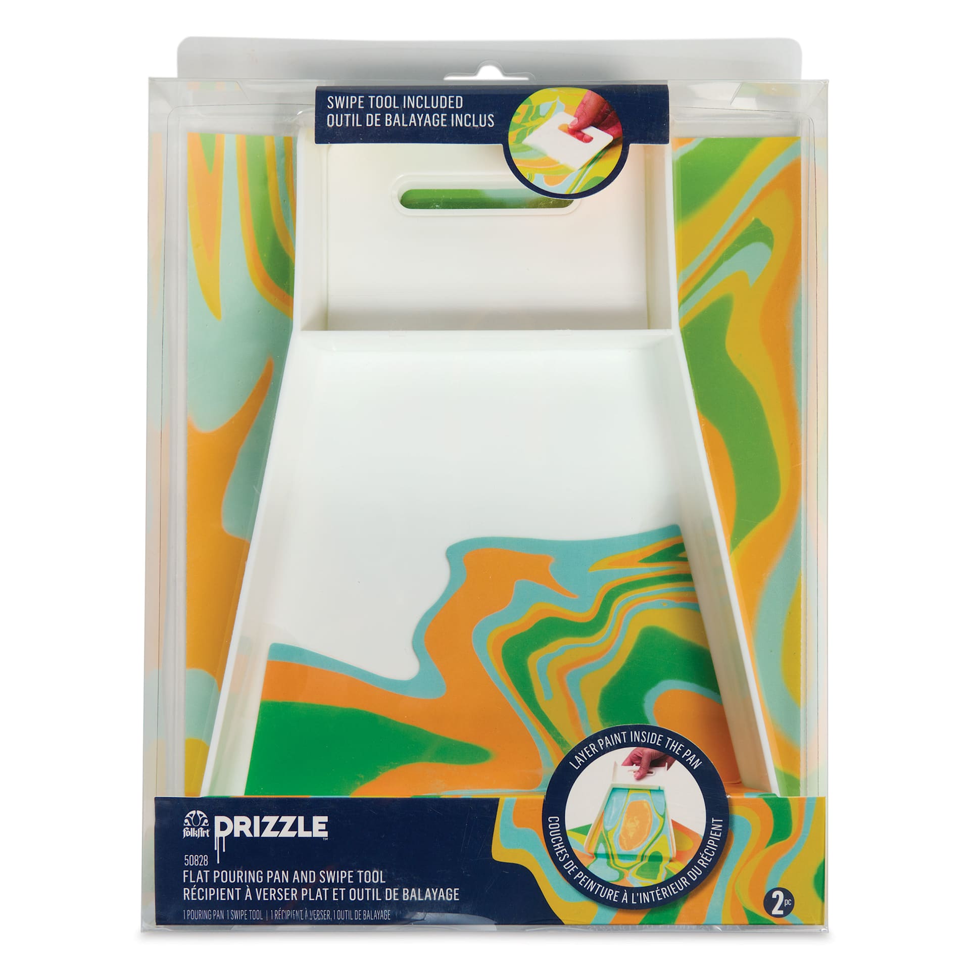 FolkArt Drizzle Flat Pan and Swipe Tools - Set of 2, front of the packaging