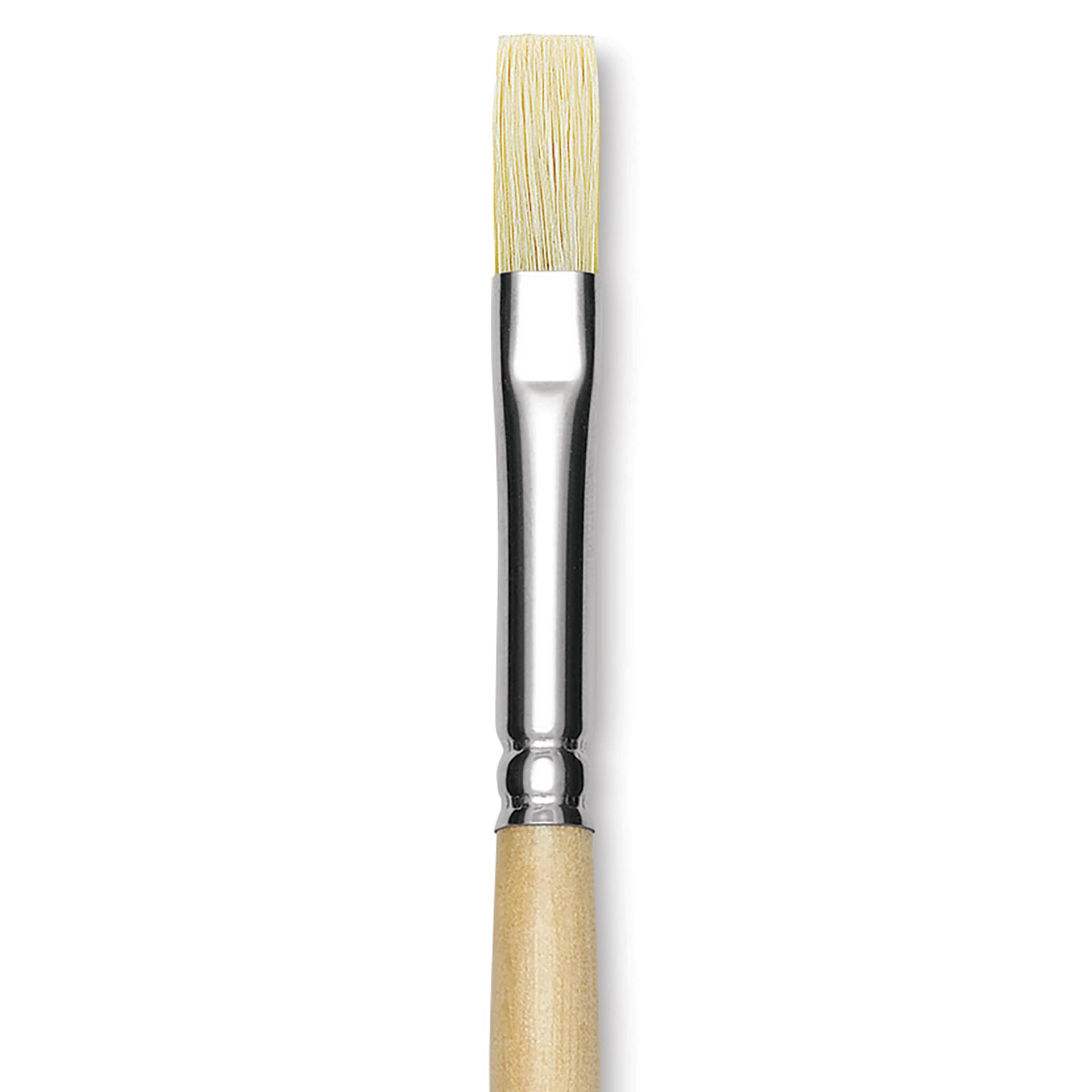 Utrecht Rhenish Pure Hog Bristle Brush - Flat, Size 3, Long Handle