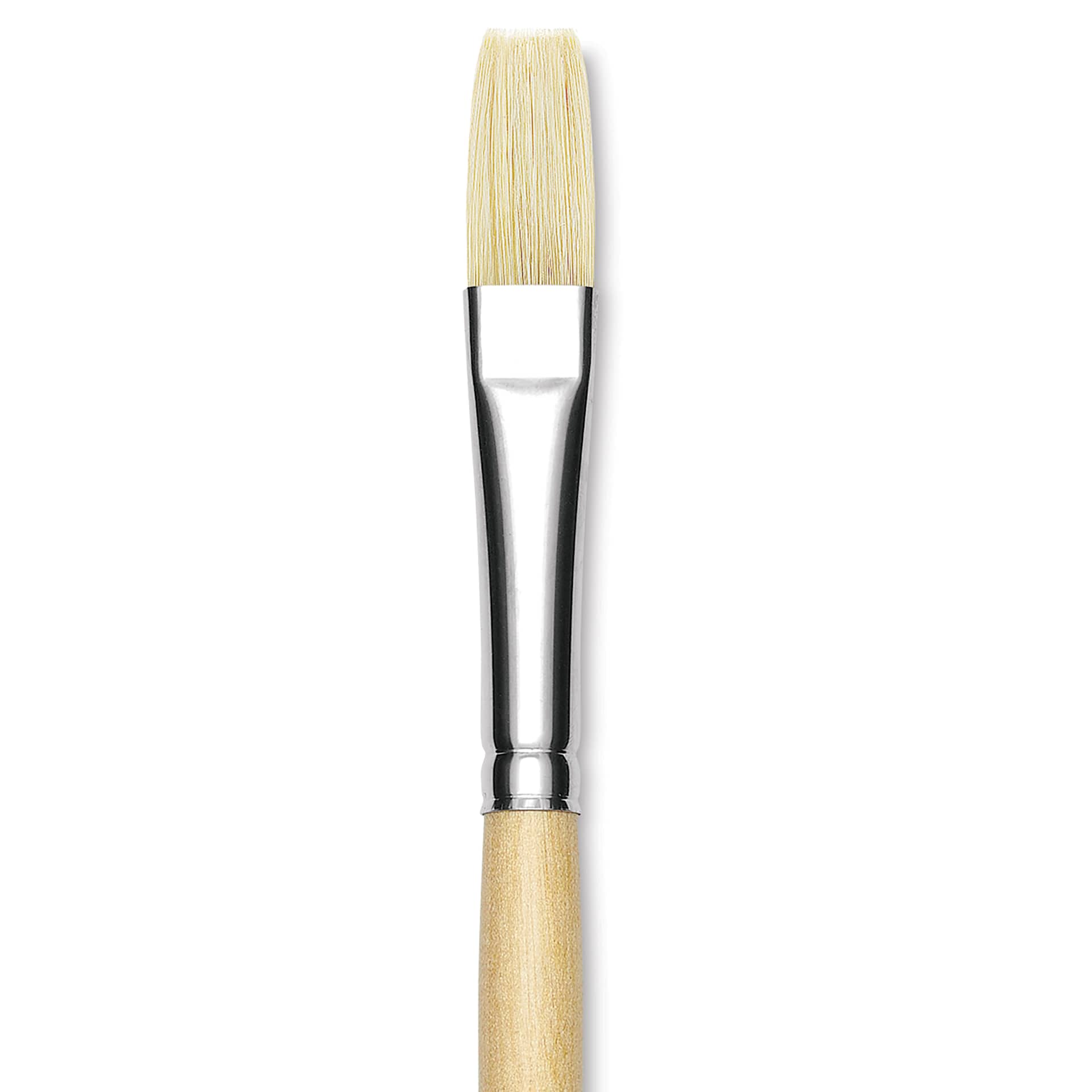 Utrecht Rhenish Pure Hog Bristle Brush - Flat, Size 6, Long Handle