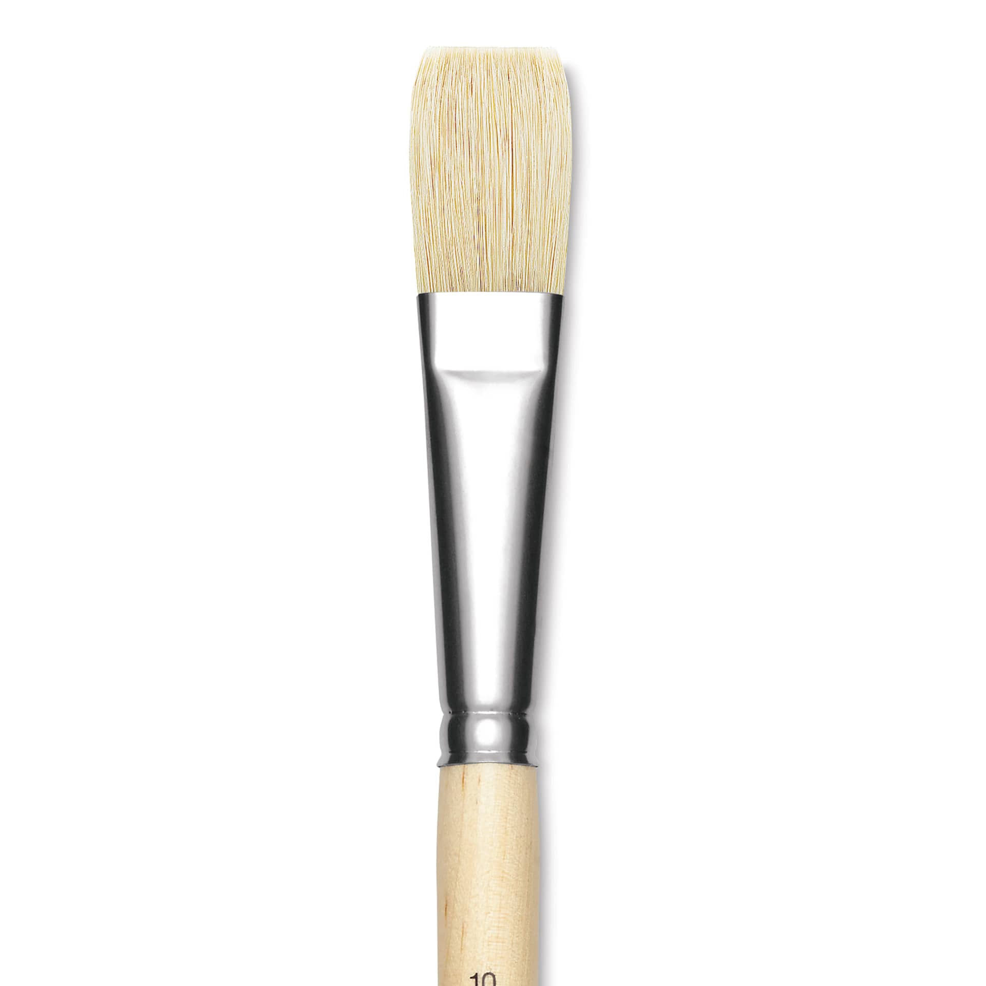 Utrecht Rhenish Pure Hog Bristle Brush - Flat, Size 10, Long Handle