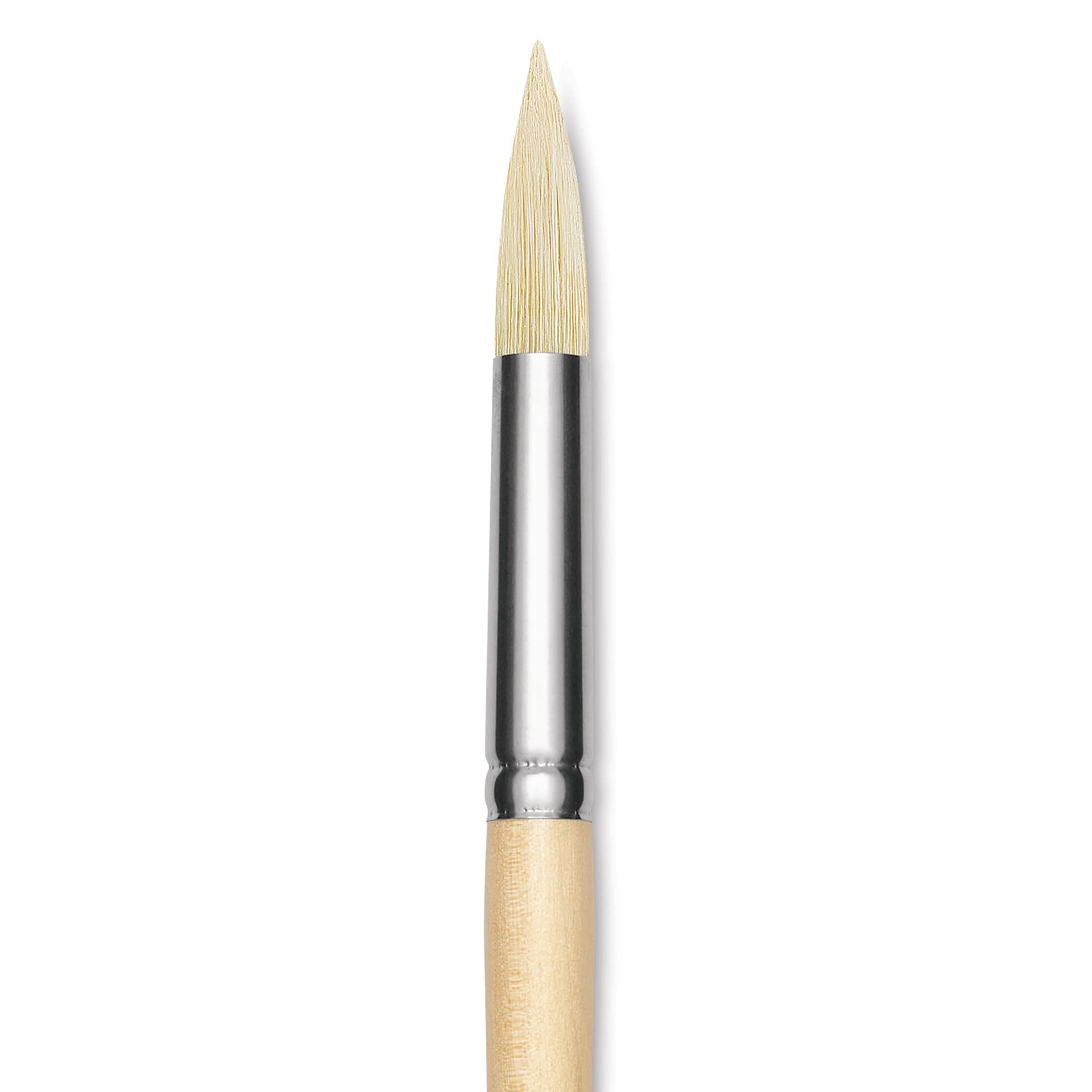 Utrecht Rhenish Pure Hog Bristle Brush - Round, Size 10, Long Handle
