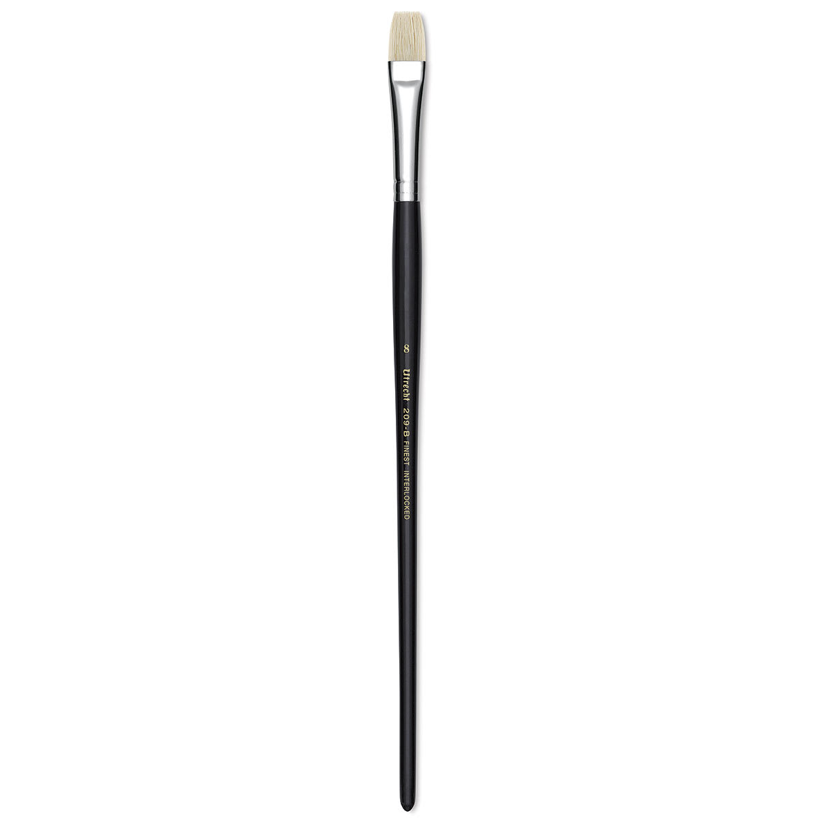 Utrecht Natural Chungking Pure Bristle Brush - Bright, Size 8, Long Handle