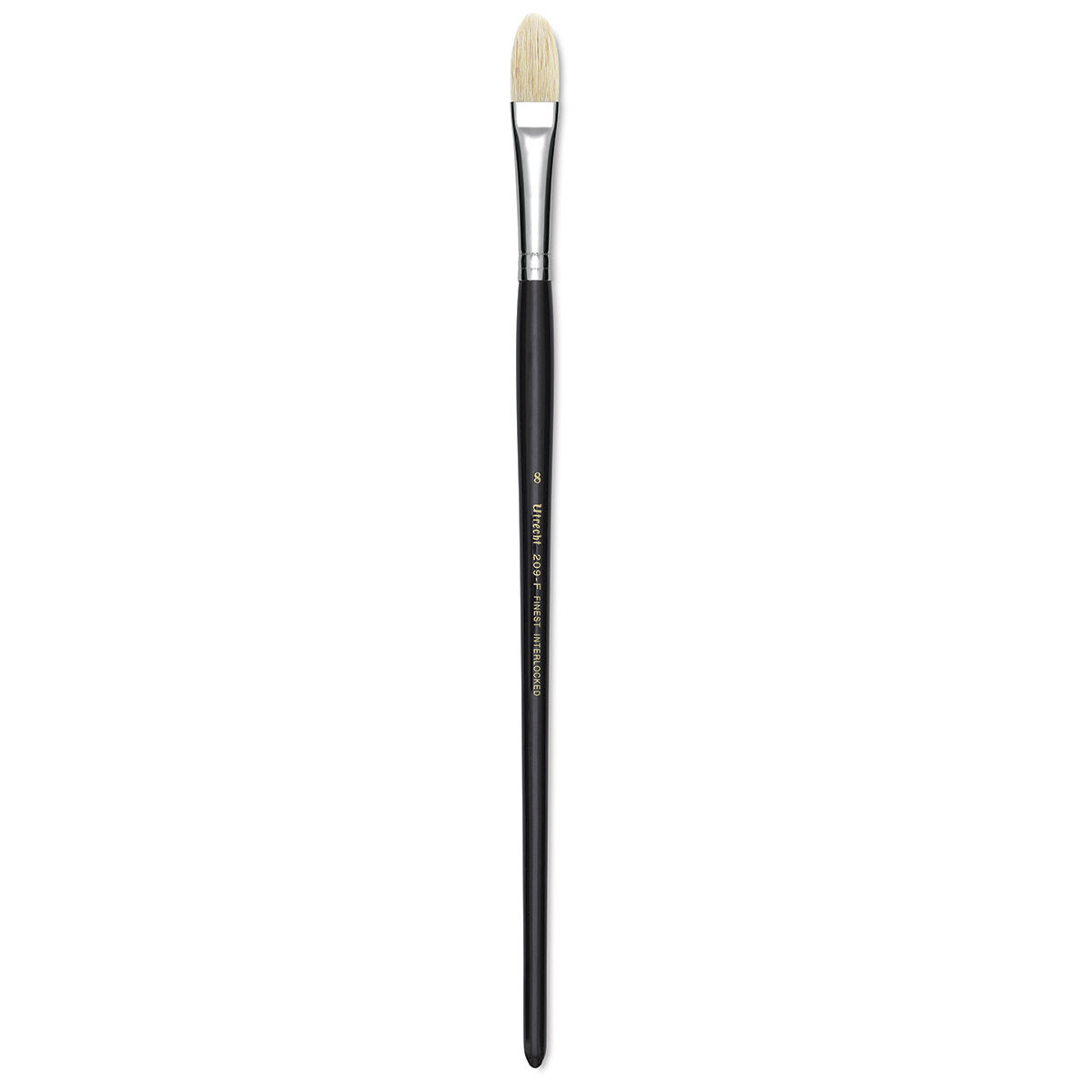 Utrecht Natural Chungking Pure Bristle Brush - Filbert, Size 8, Long Handle