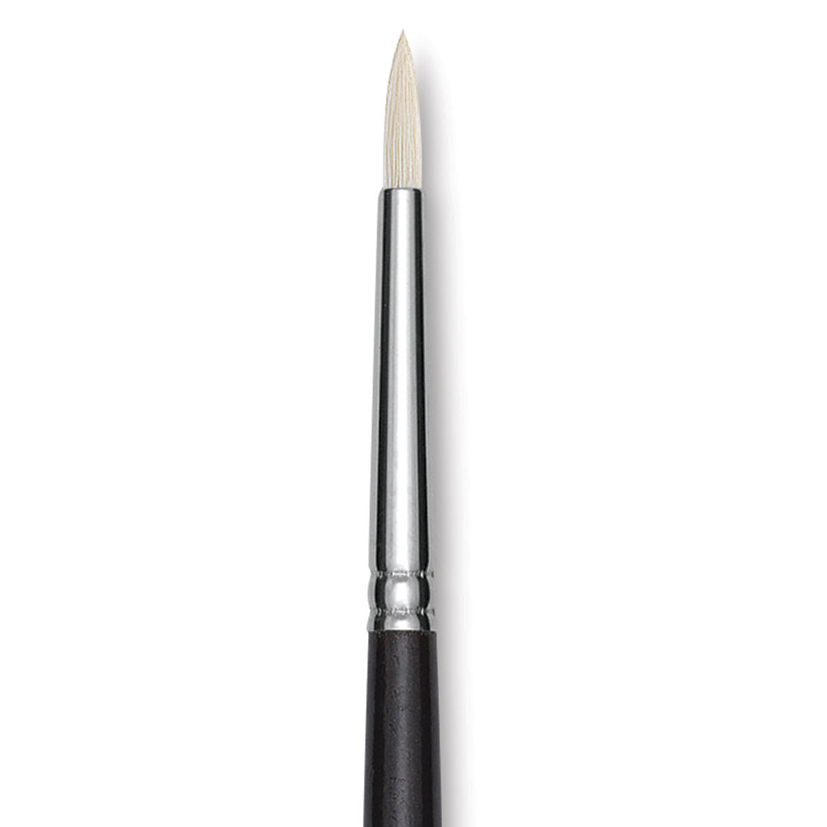 Utrecht Natural Chungking Pure Bristle Brush - Round, Size 2, Long Handle, Close-up