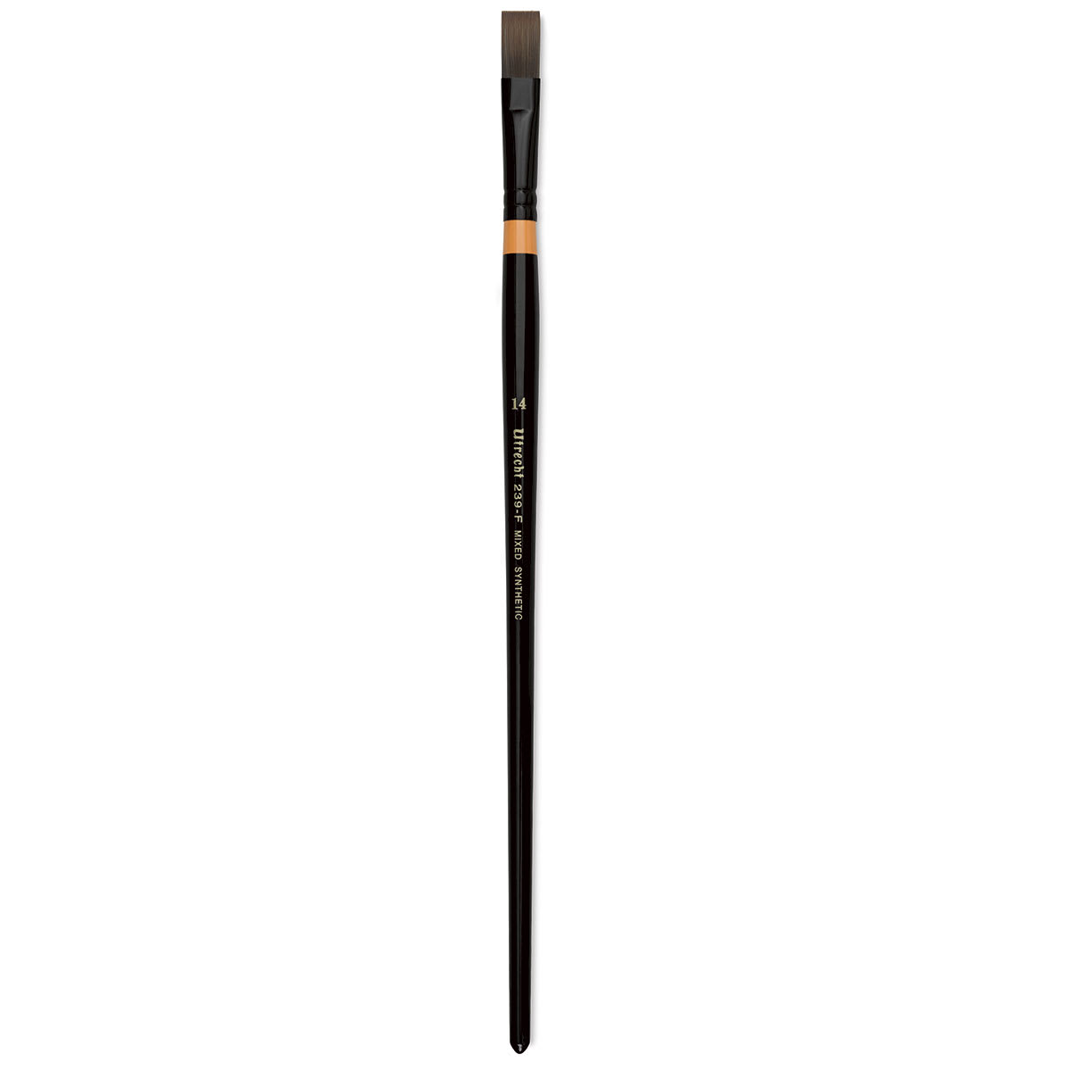 Utrecht Manglon Synthetic Brush-Flat, Size 14, Long Handle