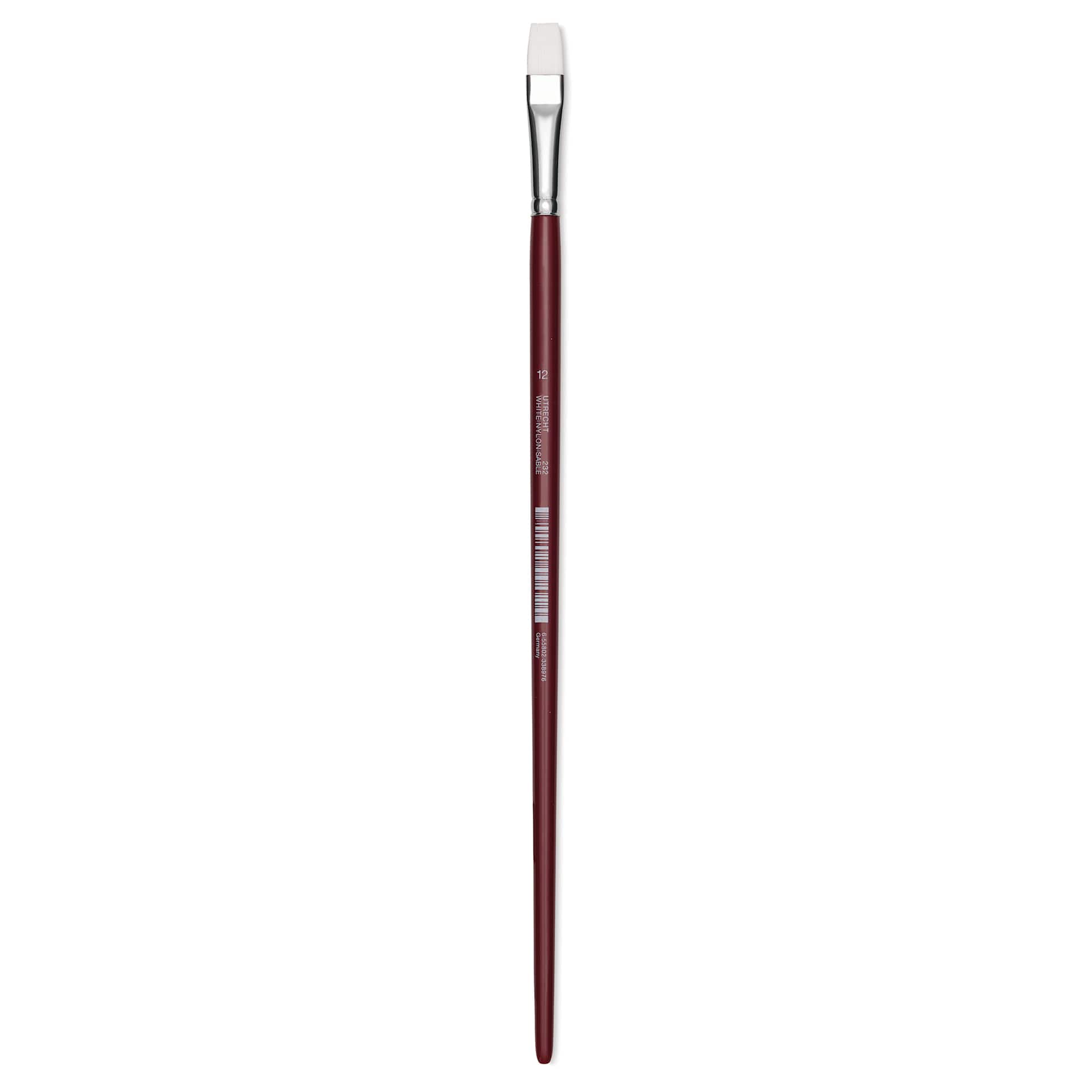 Utrecht Series 232 Synthetic White Nylon Sable Brush - Bright, Size 12