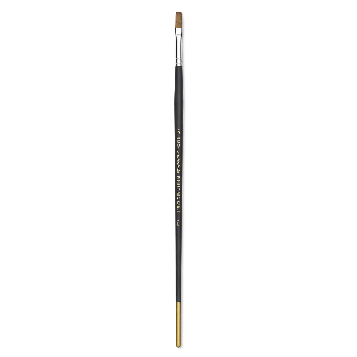 Blick Masterstroke Finest Red Sable Brush - Flat, Size 6, Long Handle, View full brush