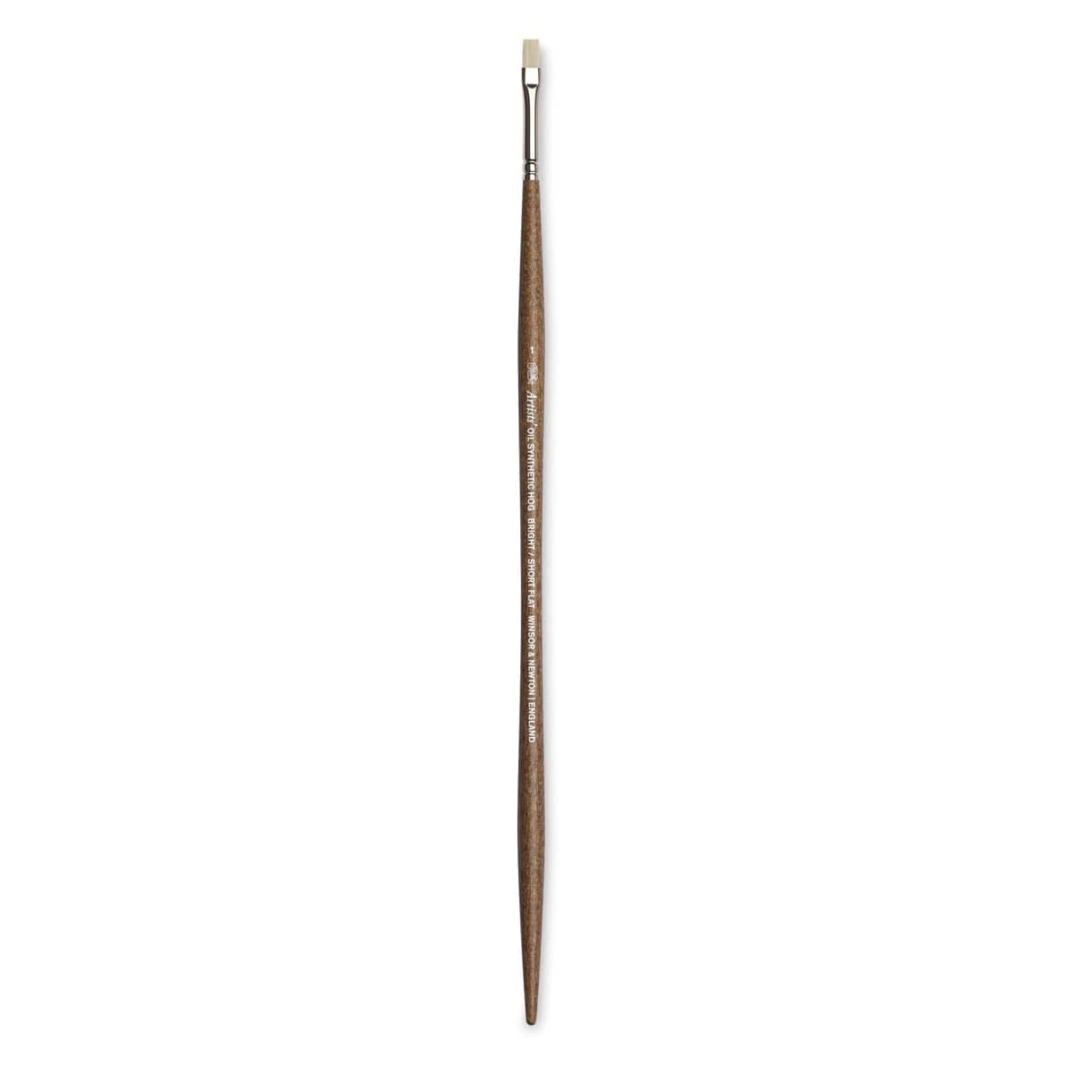 Winsor & Newton Artists' Oil Synthetic Hog Brush - Bright, Size 1, Long Handle (full brush) Winsor & Newton Artists' Oil Synthetic Hog Brush - Bright, Size 1, Long Handle (full brush)