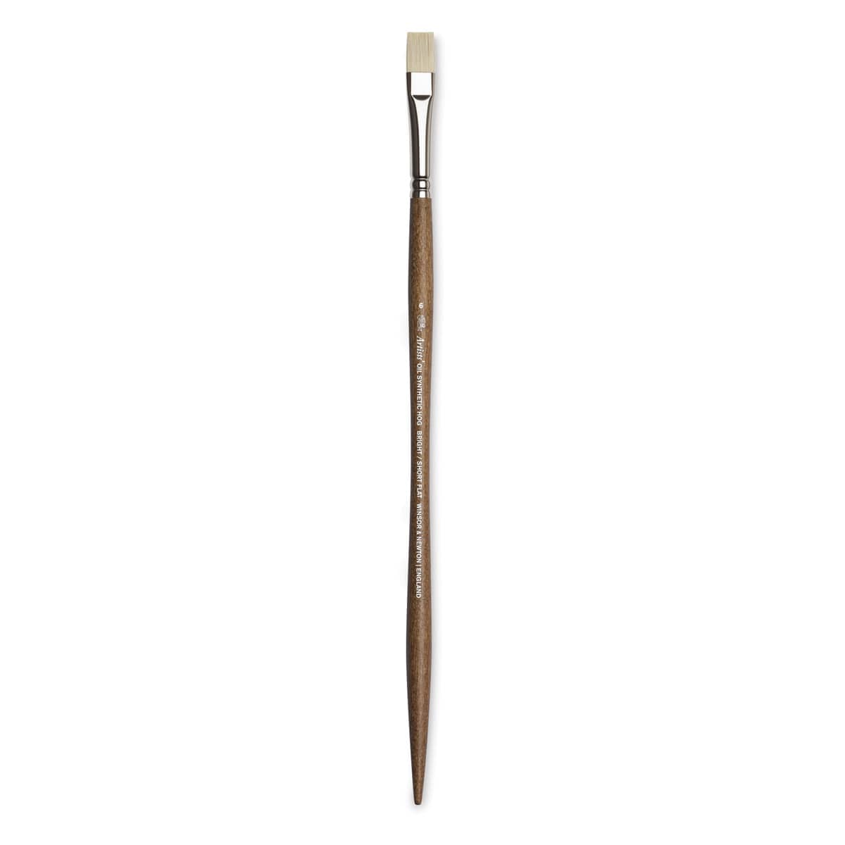 Winsor & Newton Artists' Oil Synthetic Hog Brush - Bright, Size 6, Long Handle (full length) Winsor & Newton Artists' Oil Synthetic Hog Brush - Bright, Size 6, Long Handle (full length)