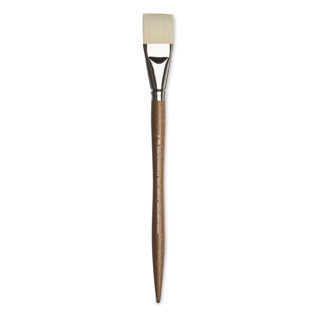 Winsor & Newton Artists' Oil Synthetic Hog Brush - Bright, Size 16, Long Handle (full length)
