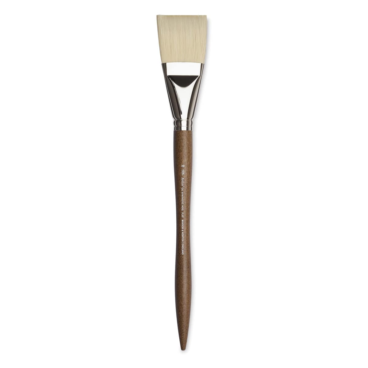 Winsor & Newton Artists' Oil Synthetic Hog Brush - Flat, Size 20, Long Handle (full length) Winsor & Newton Artists' Oil Synthetic Hog Brush - Flat, Size 20, Long Handle (full length)