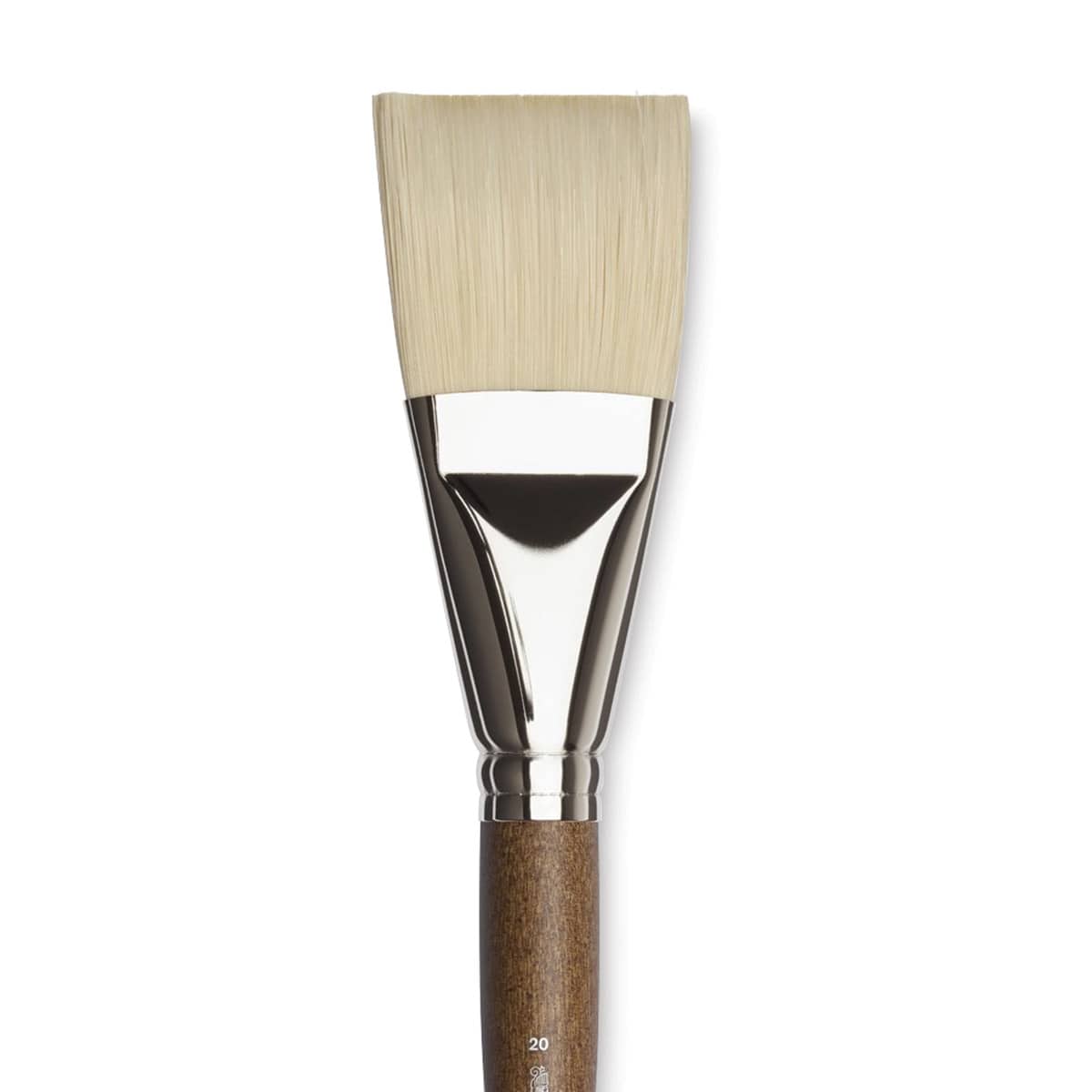 Winsor & Newton Artists' Oil Synthetic Hog Brush - Flat, Size 20, Long Handle (close-up) Winsor & Newton Artists' Oil Synthetic Hog Brush - Flat, Size 20, Long Handle (close-up)