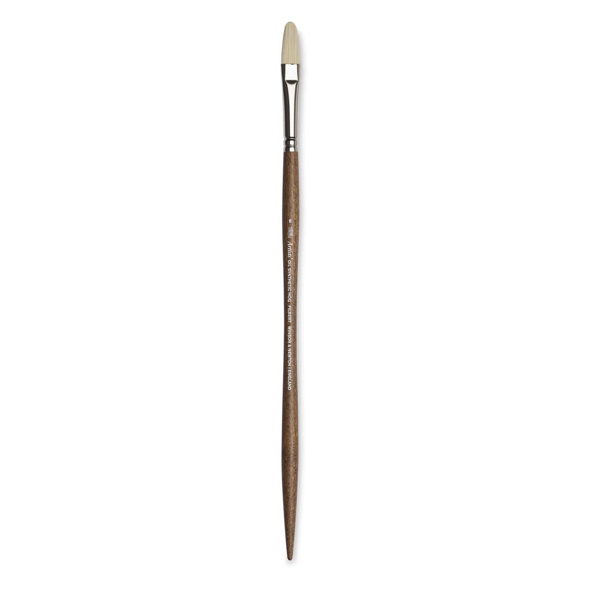 Winsor & Newton Artists' Oil Synthetic Hog Brush - Filbert, Size 6, Long Handle (full length) Winsor & Newton Artists' Oil Synthetic Hog Brush - Filbert, Size 6, Long Handle (full length)
