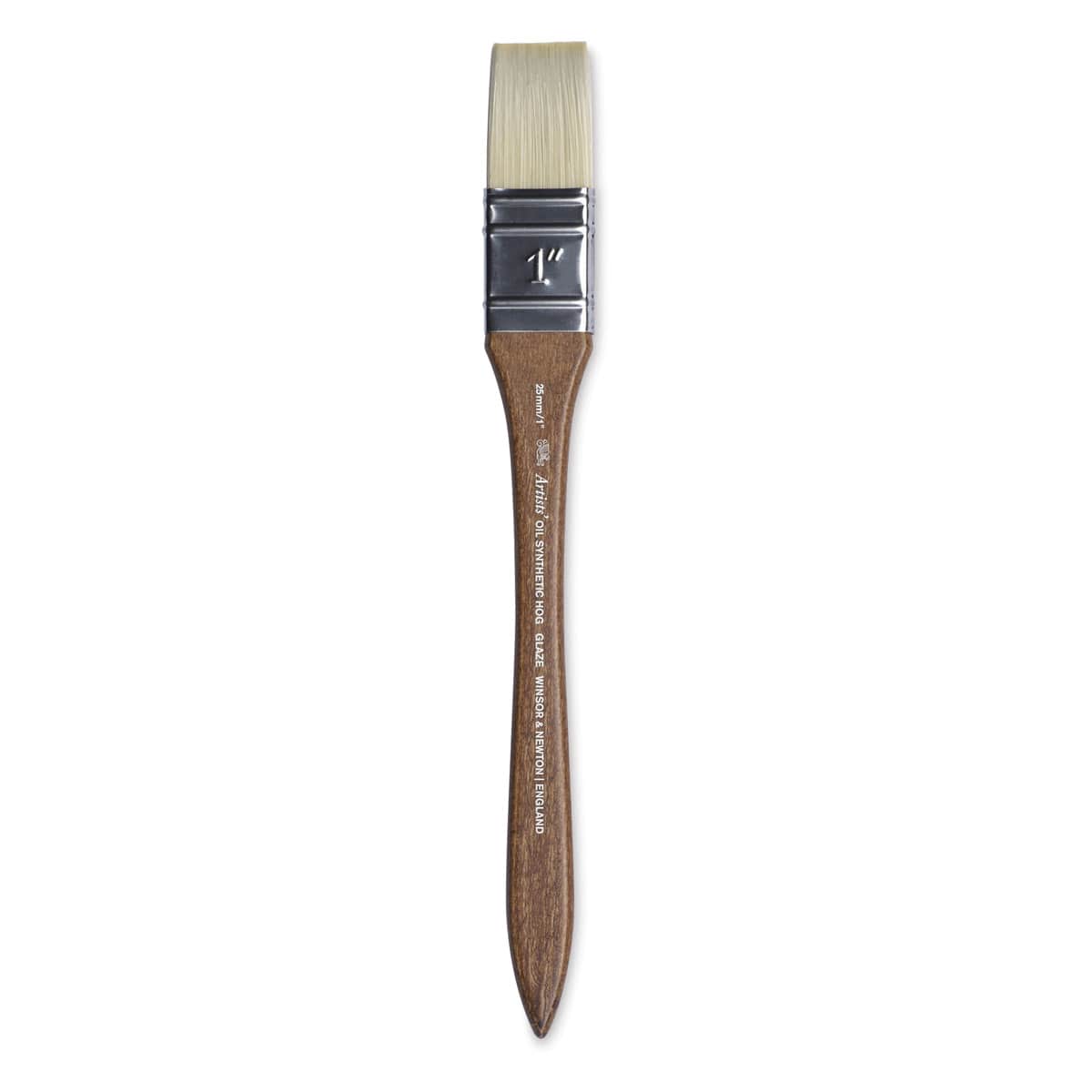 Winsor & Newton Artists' Oil Synthetic Hog Brush - Glaze, Size 1", Long Handle (full length)
