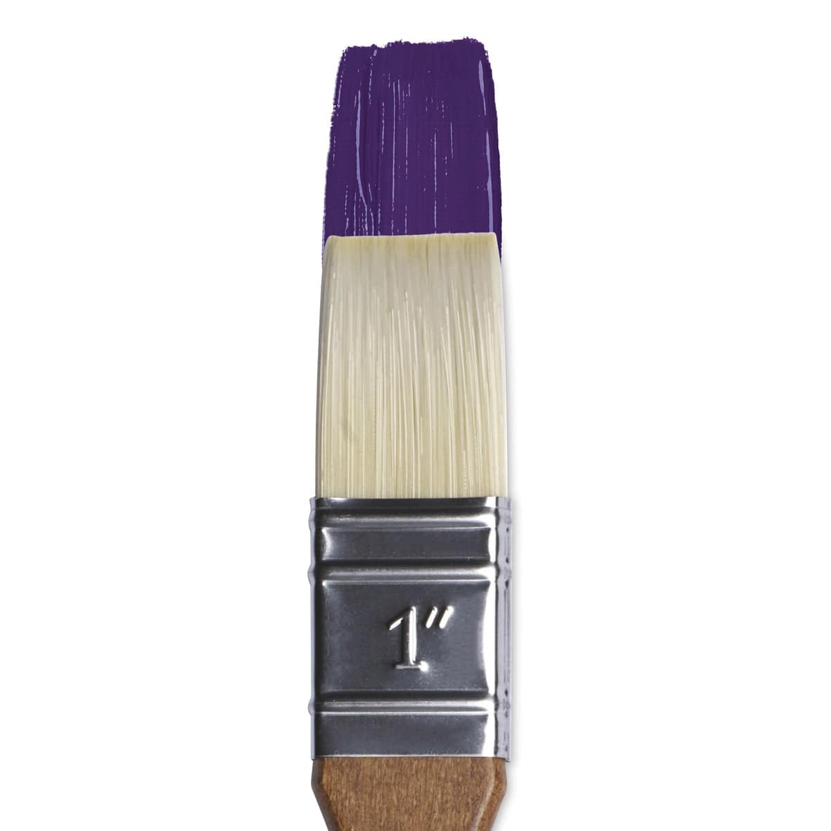 Winsor & Newton Artists' Oil Synthetic Hog Brush - Glaze, Size 1", Long Handle (shown in-use with purple paint) Winsor & Newton Artists' Oil Synthetic Hog Brush - Glaze, Size 1", Long Handle (shown in-use with purple paint)