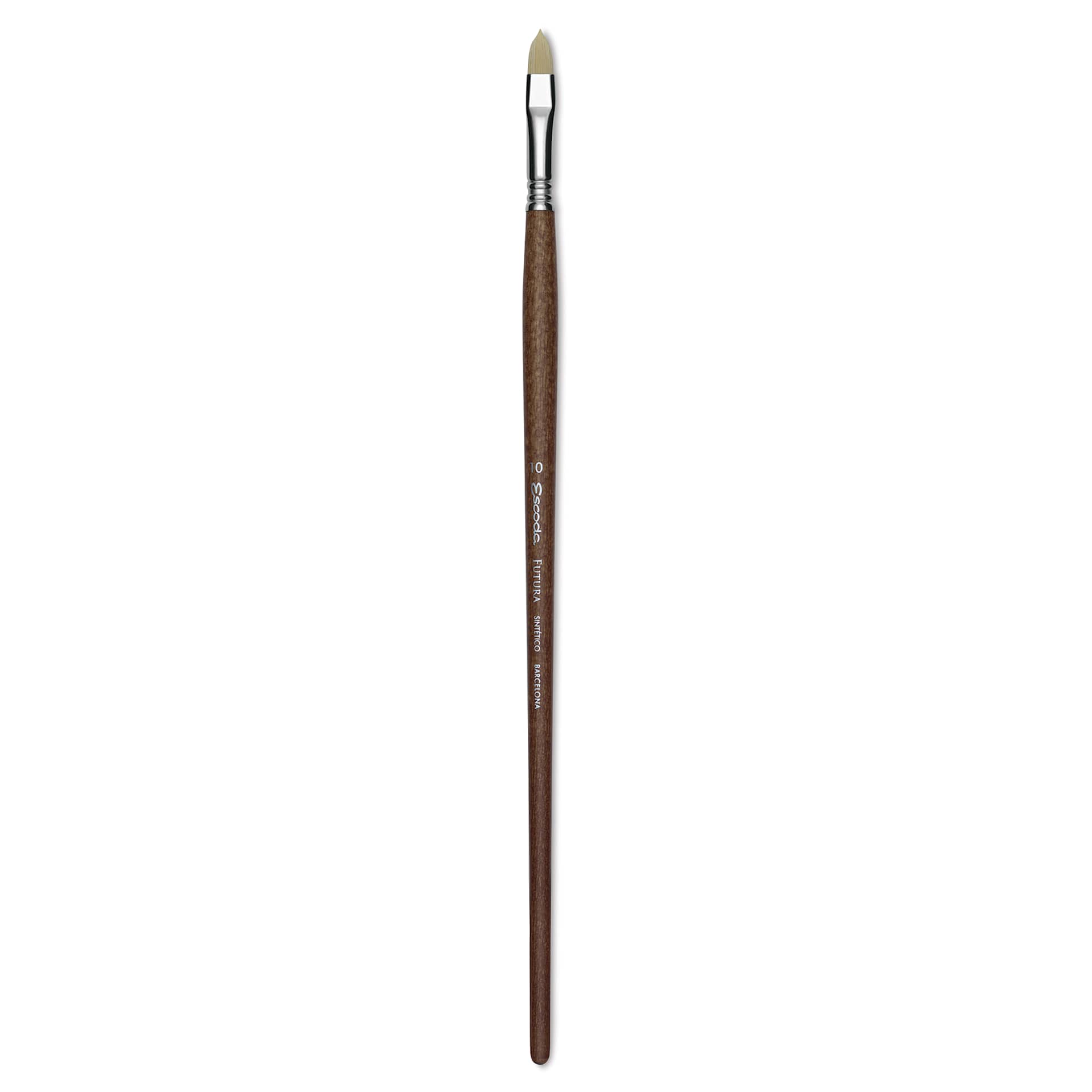 Escoda Futura Synthetic Bristle Brush - Series 5410, Short Filbert, Size 10, Long Handle