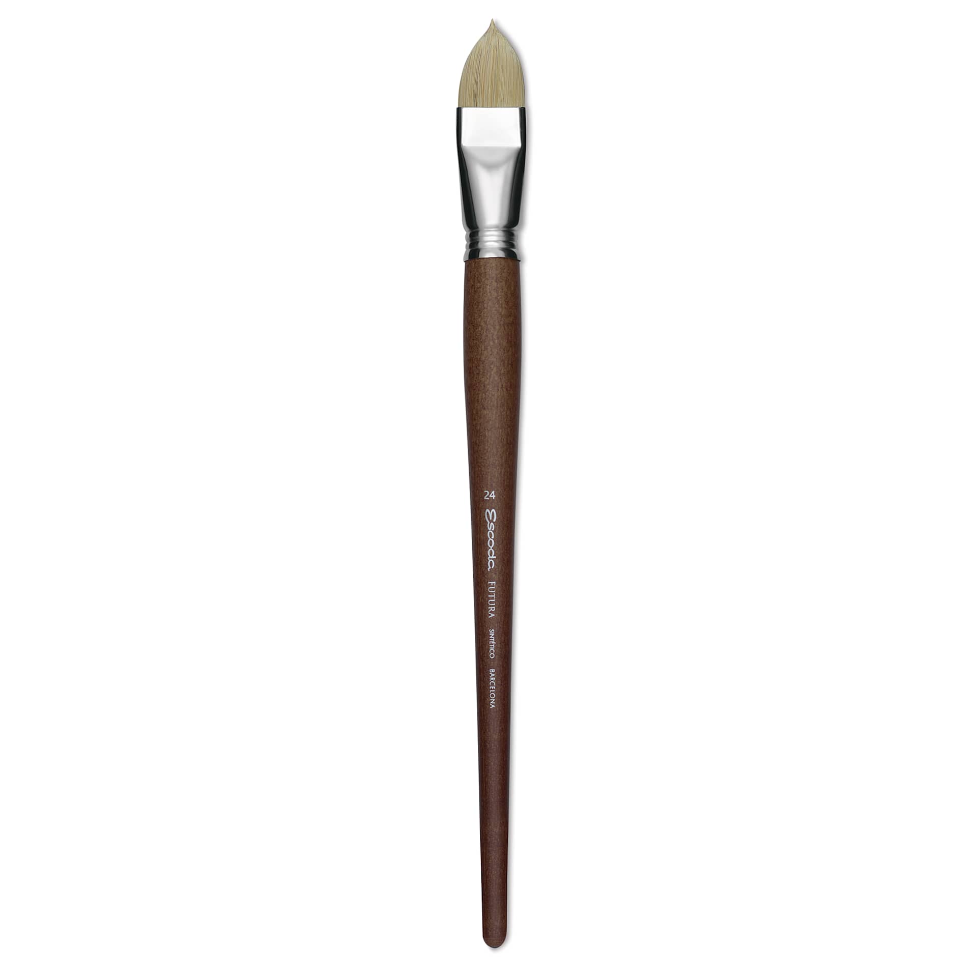 Escoda Futura Synthetic Bristle Brush - Series 5410, Short Filbert, Size 24, Long Handle