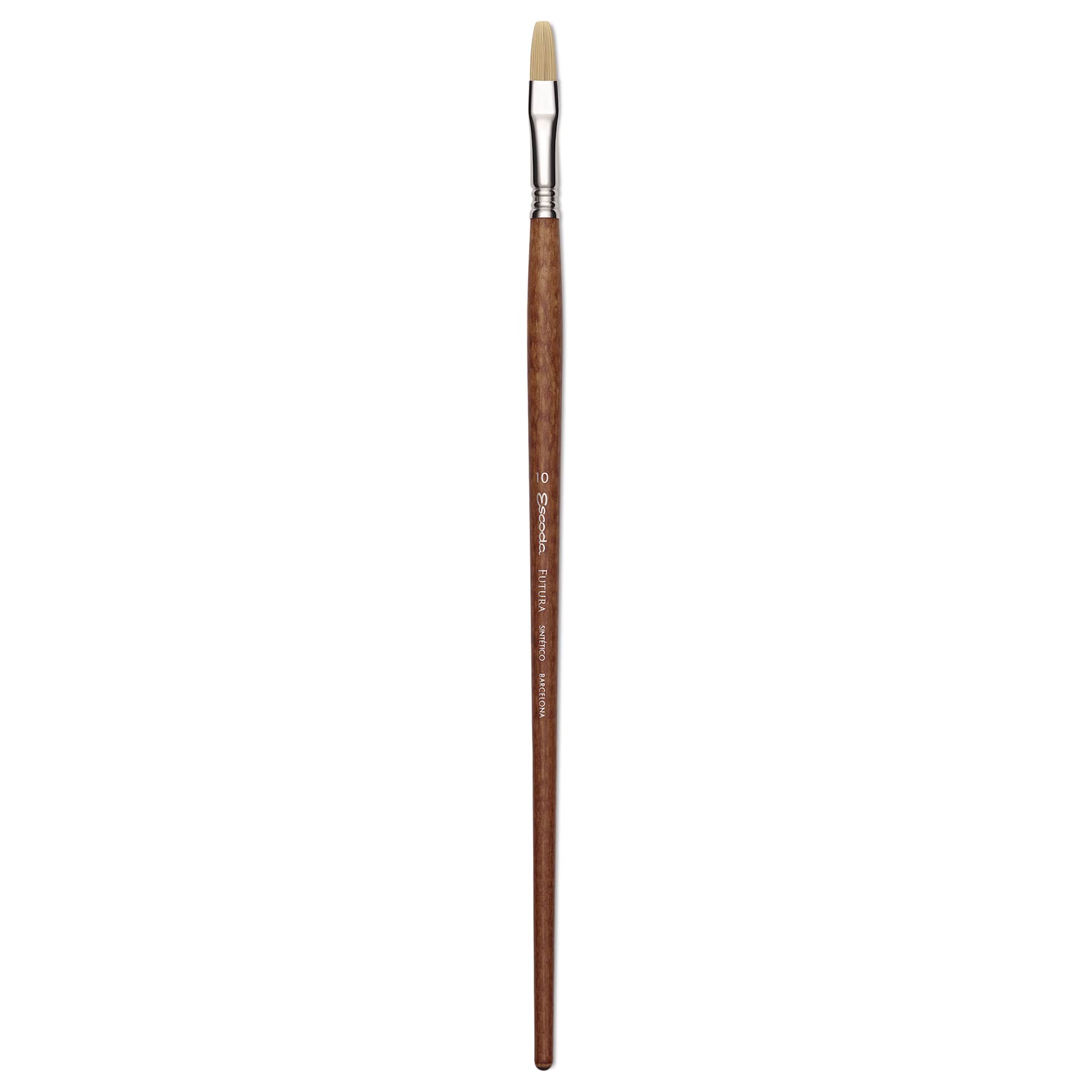 Escoda Futura Synthetic Bristle Brush - Series 5424, Flat, Size 10, Long Handle
