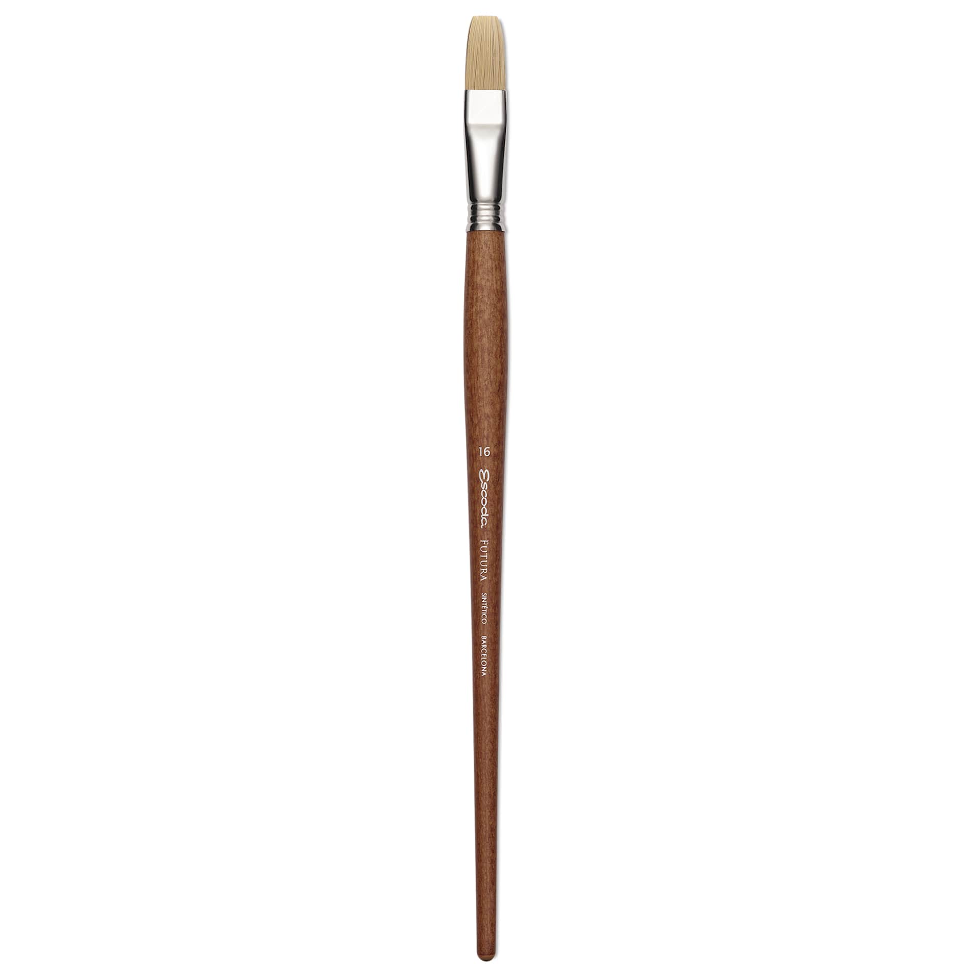 Escoda Futura Synthetic Bristle Brush - Series 5424, Flat, Size 16, Long Handle