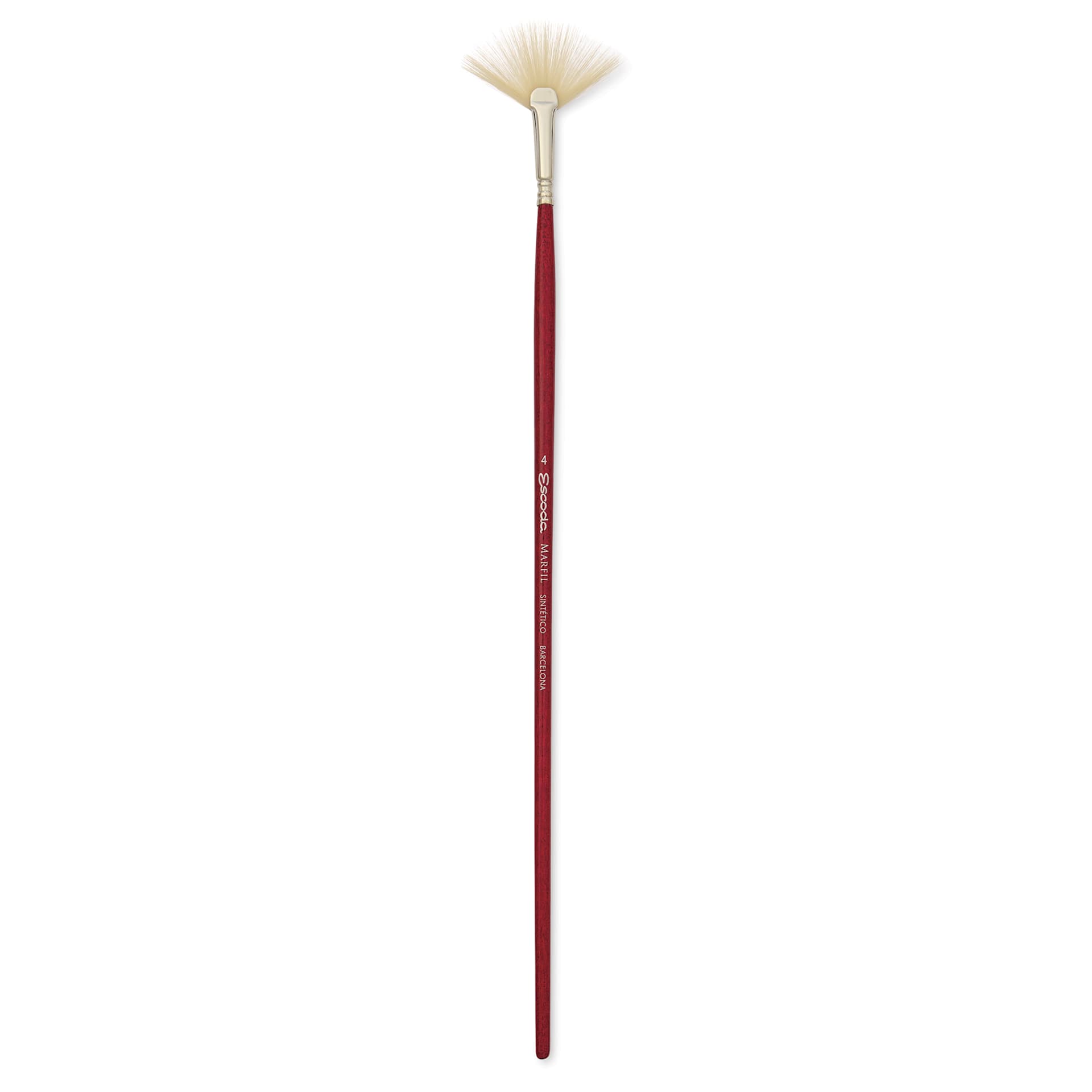 Escoda Marfil Synthetic Bristle Brushes - Series 4433 Fan, Size 4, Long Handle