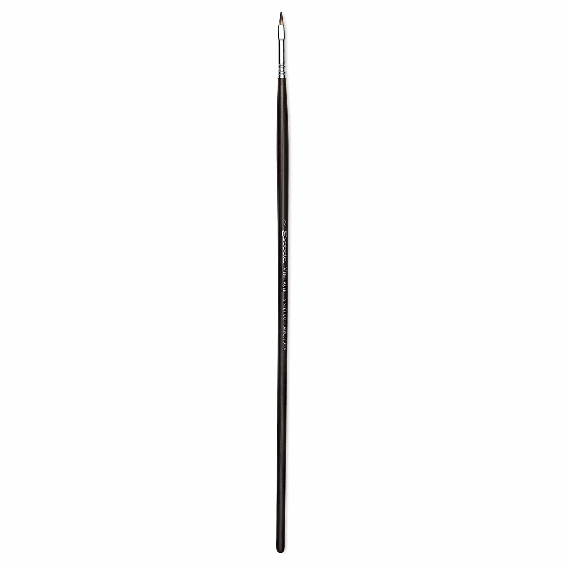 Escoda Vintage Synthetic Brush - Bright, Long  Handle, Size 2
