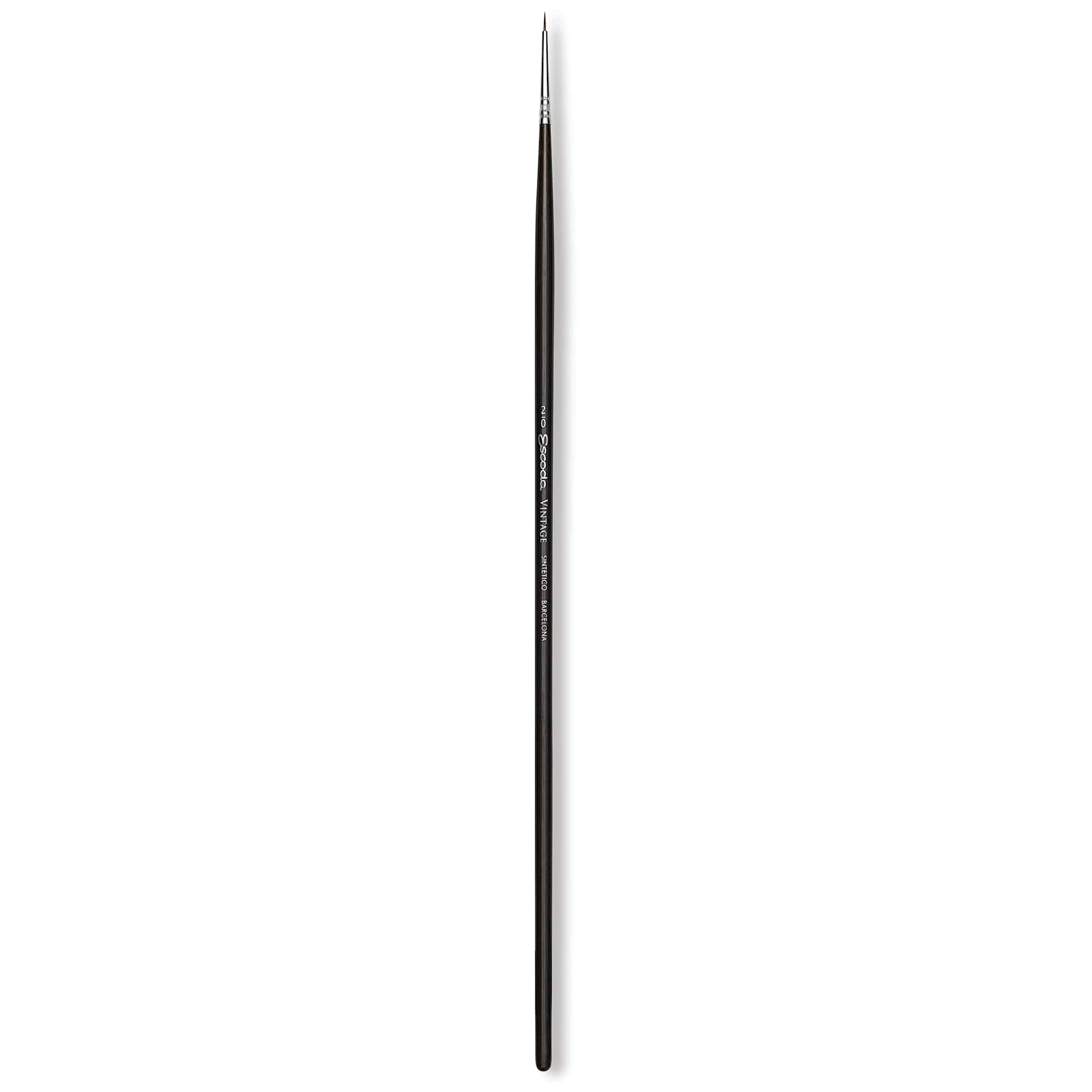 Escoda Vintage Synthetic Brush - Round Pointed, Long  Handle, Size 2/0