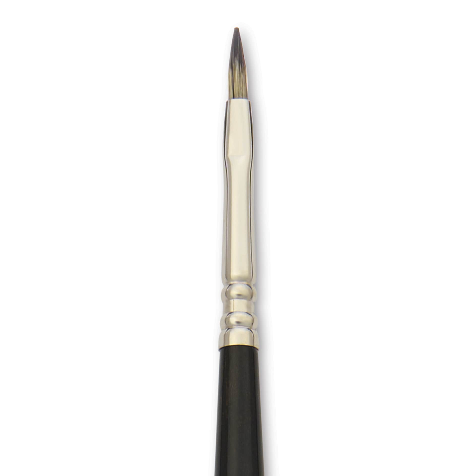 Escoda Vintage Synthetic Brush - Flat, Long Handle, Size 2, close-up