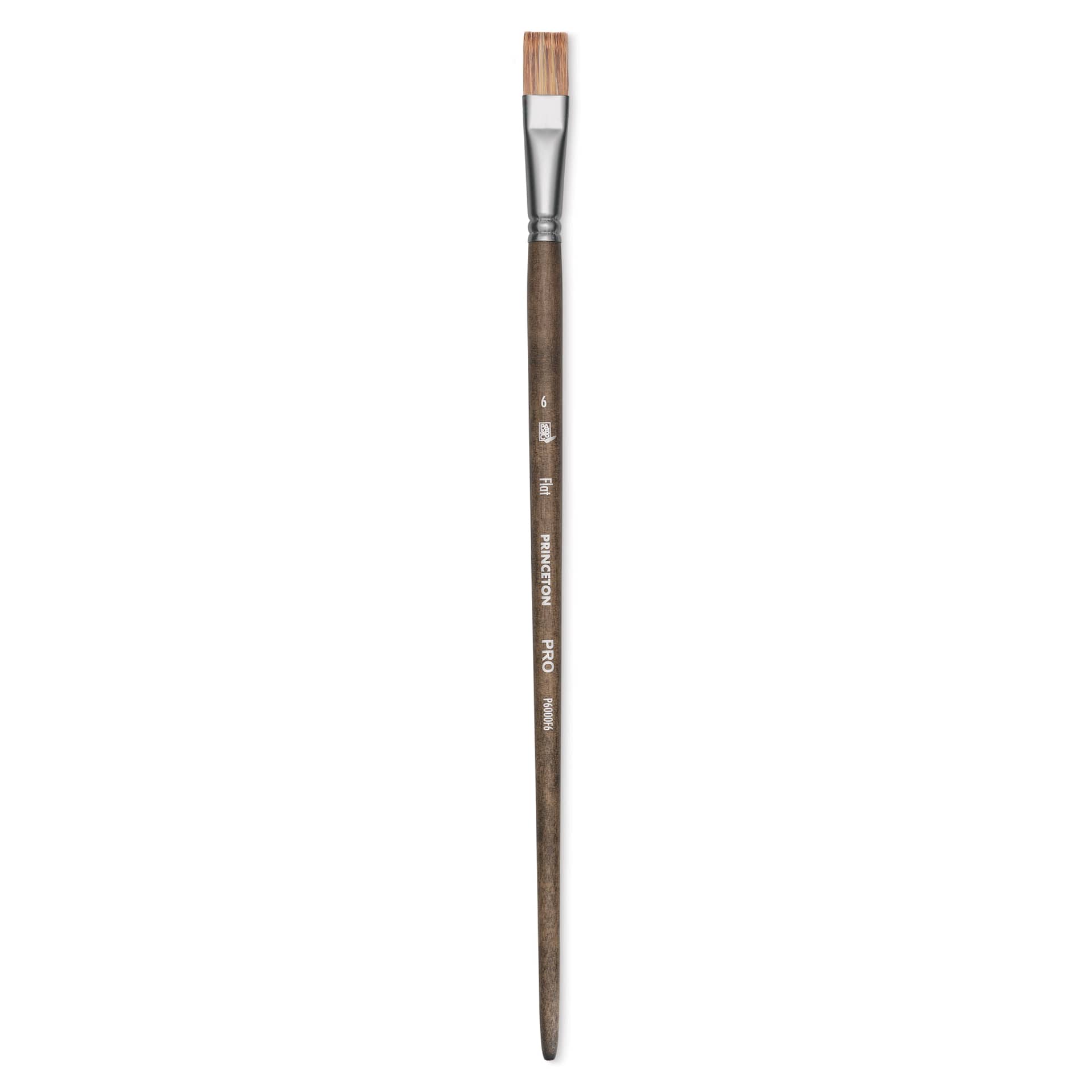 Princeton Pro Series 6000 Brush - Flat, Long Handle, Size 6