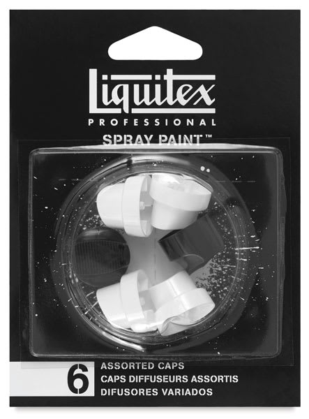 Liquitex Professional Spray Paint Nozzles - Front of blister package of Assorted Set of 6 Liquitex Professional Spray Paint Nozzles - Front of blister package of Assorted Set of 6