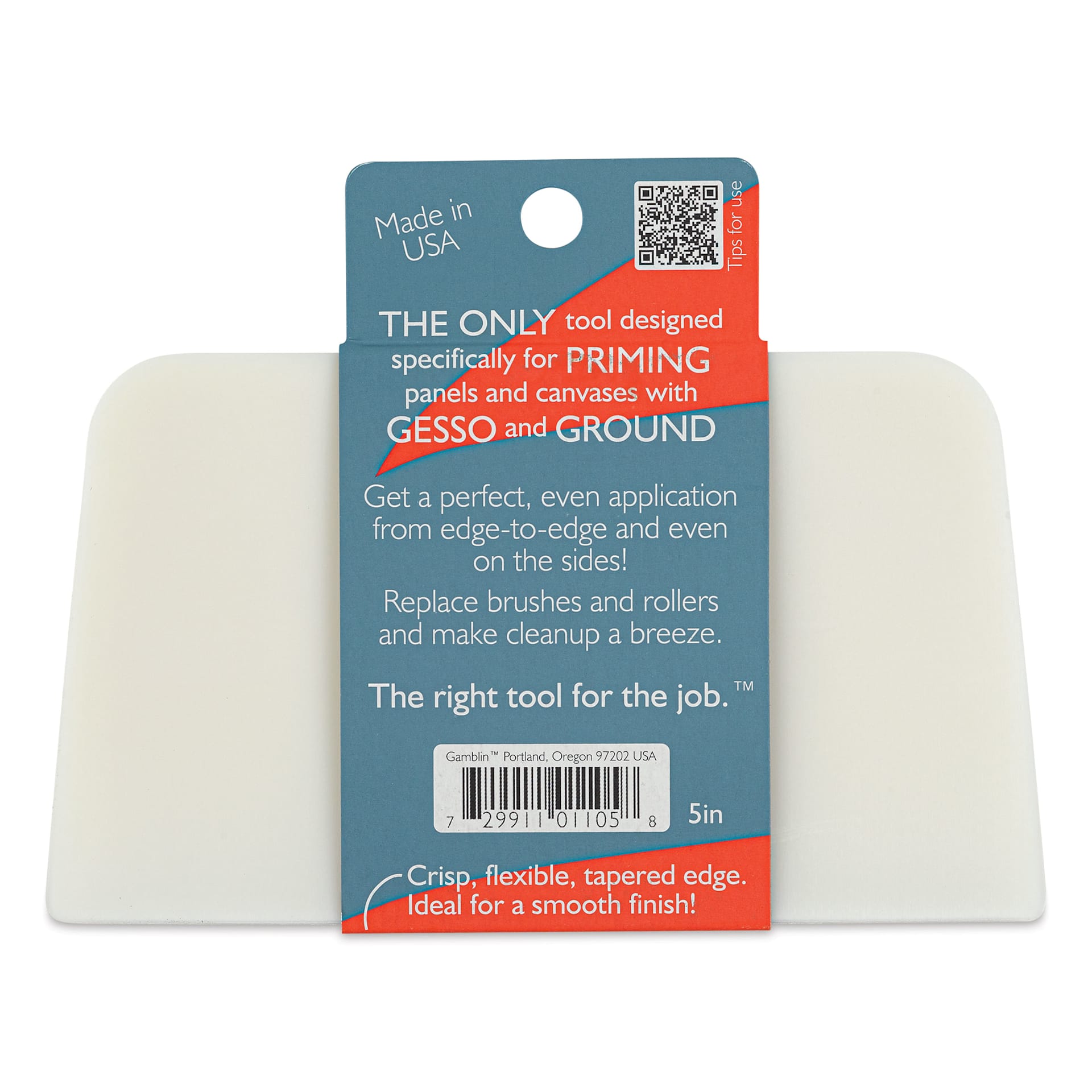 Gamblin Ground and Gesso Blade - Large, 5" Wide, back of the packaging Gamblin Ground and Gesso Blade - Large, 5" Wide, back of the packaging