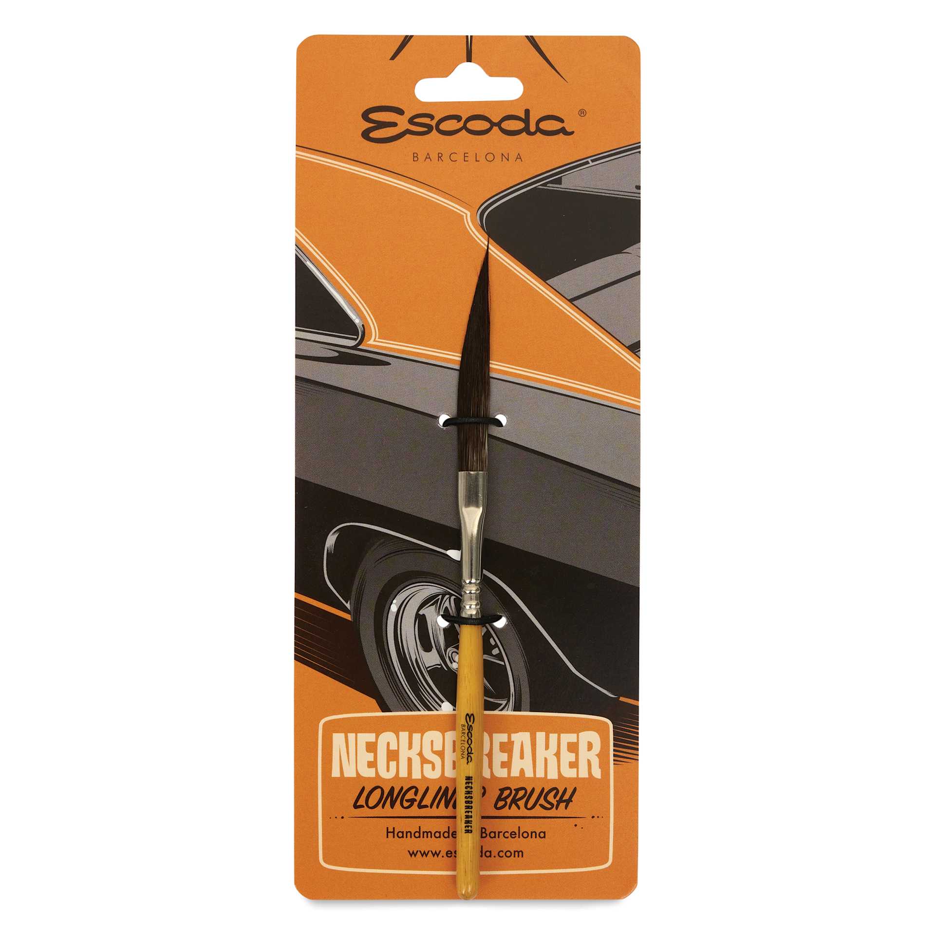 Escoda Necksbreaker Petit Gris Squirrel Longliner Brush - Sword, inside of the packaging Escoda Necksbreaker Petit Gris Squirrel Longliner Brush - Sword, inside of the packaging
