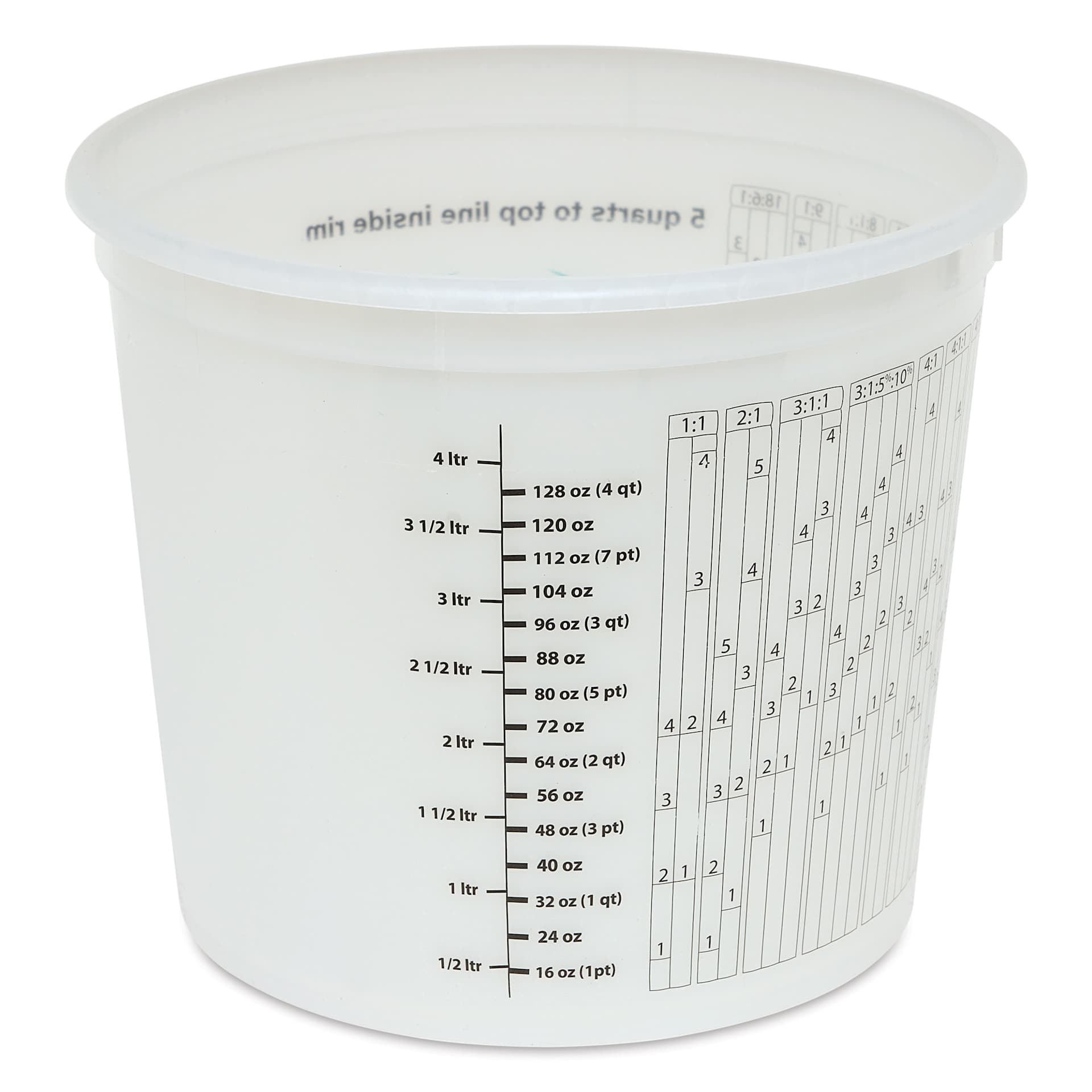 Plastic Tub - 5 qt, side with ounce measurments
