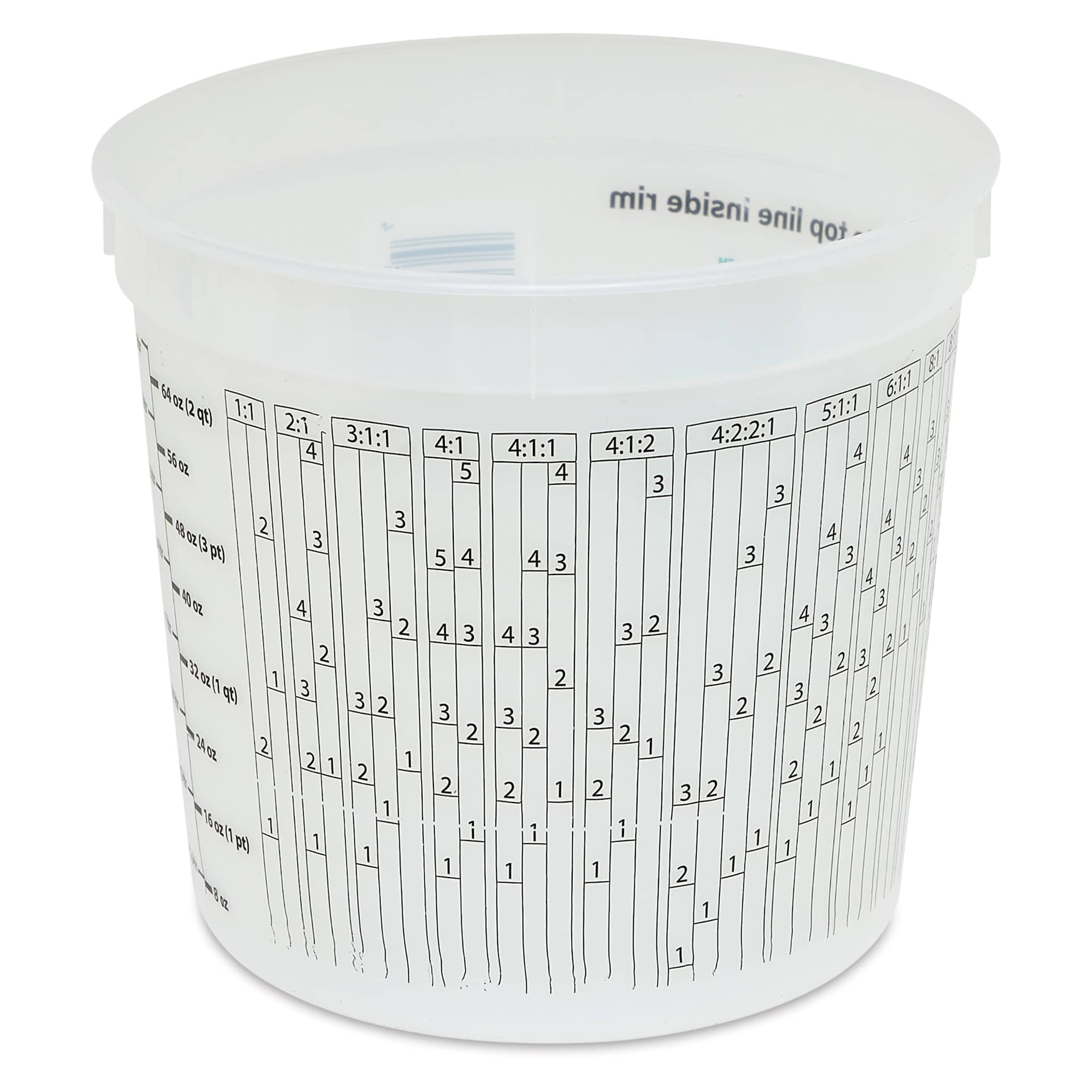 Plastic Tub - 2 1/2 qt, ratio measurements