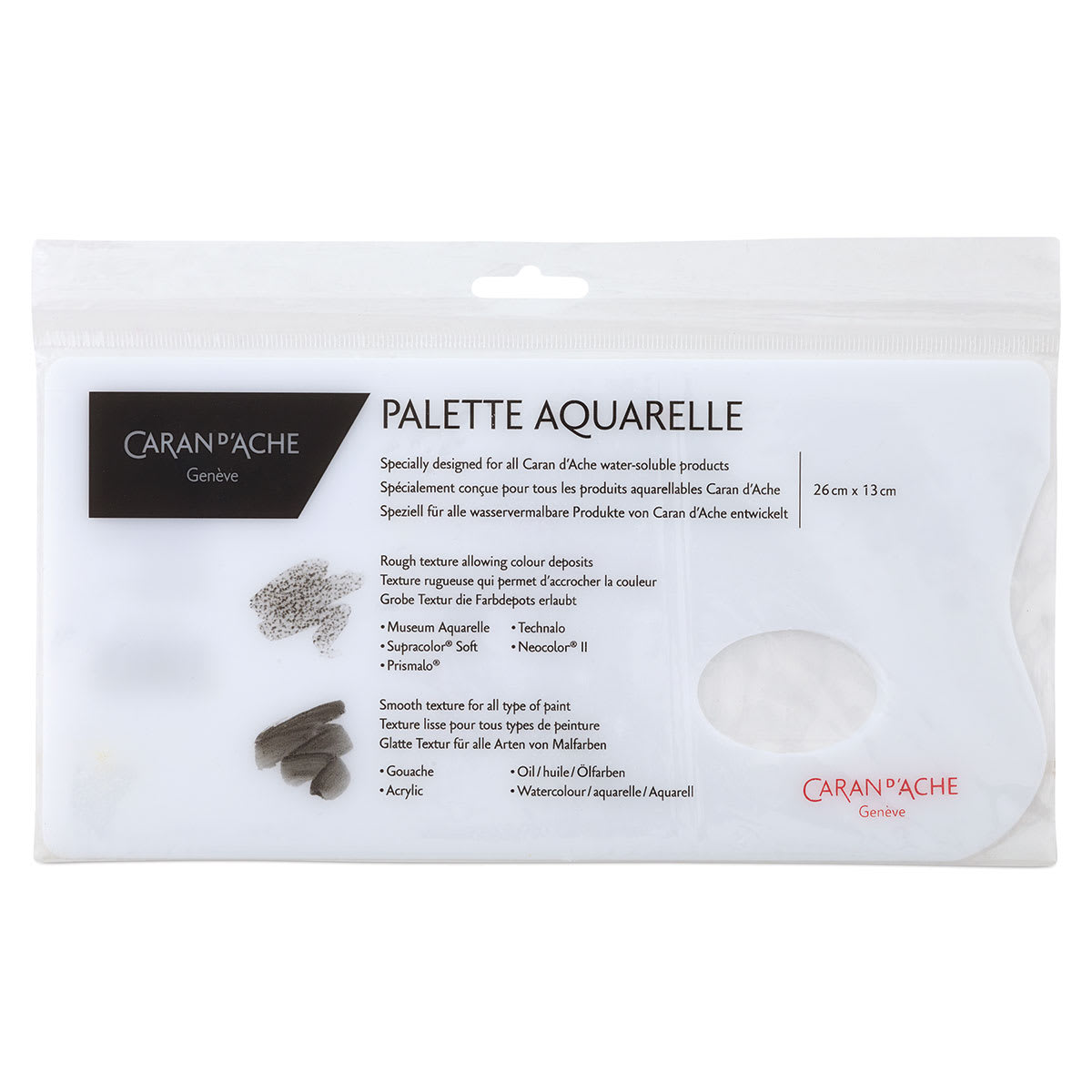 Caran d'Ache Palette Aquarelle  - Top view of palette in package