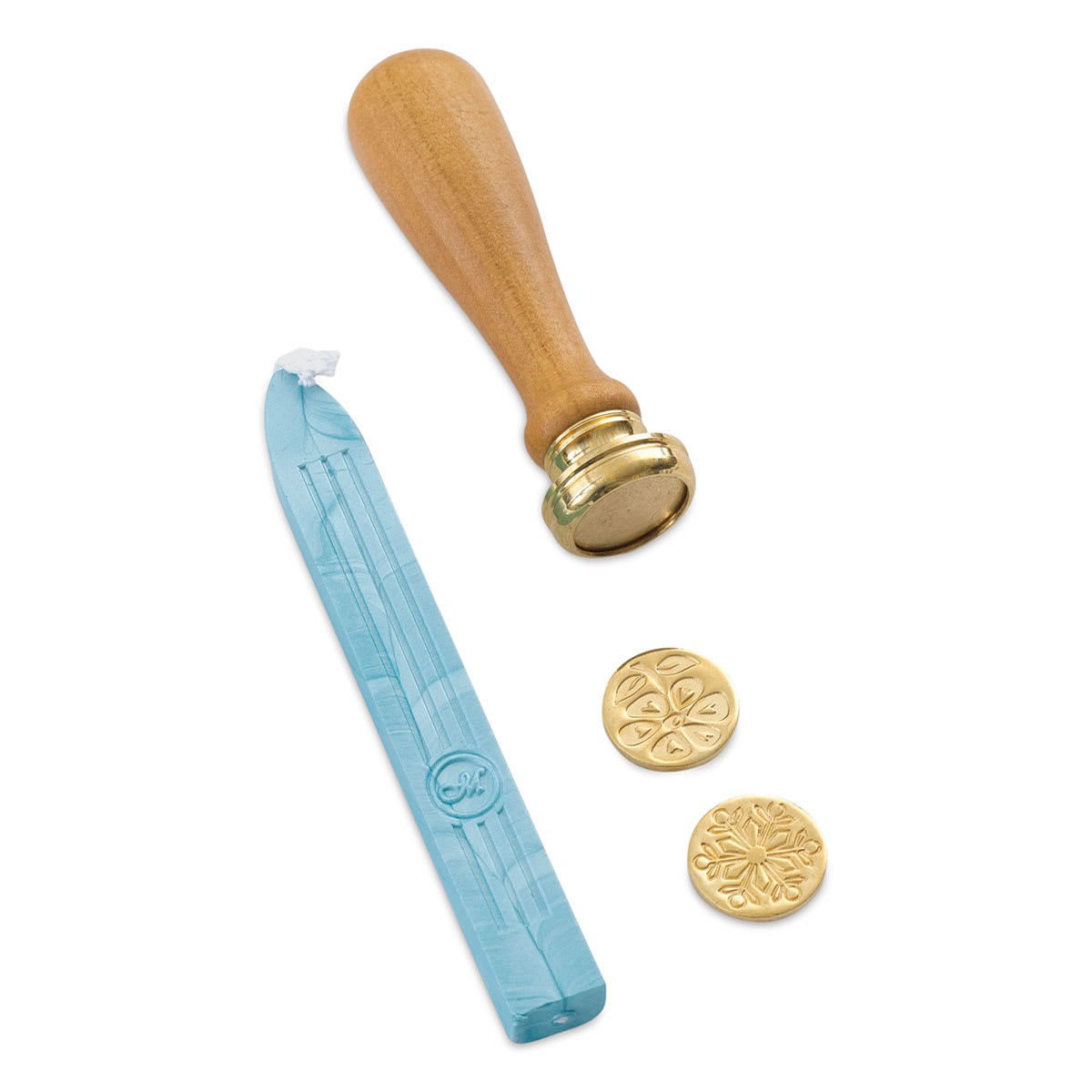Manuscript Wax Sealing Kits - Components of 2 pc Seasons set showing 1 wick and 2 seals