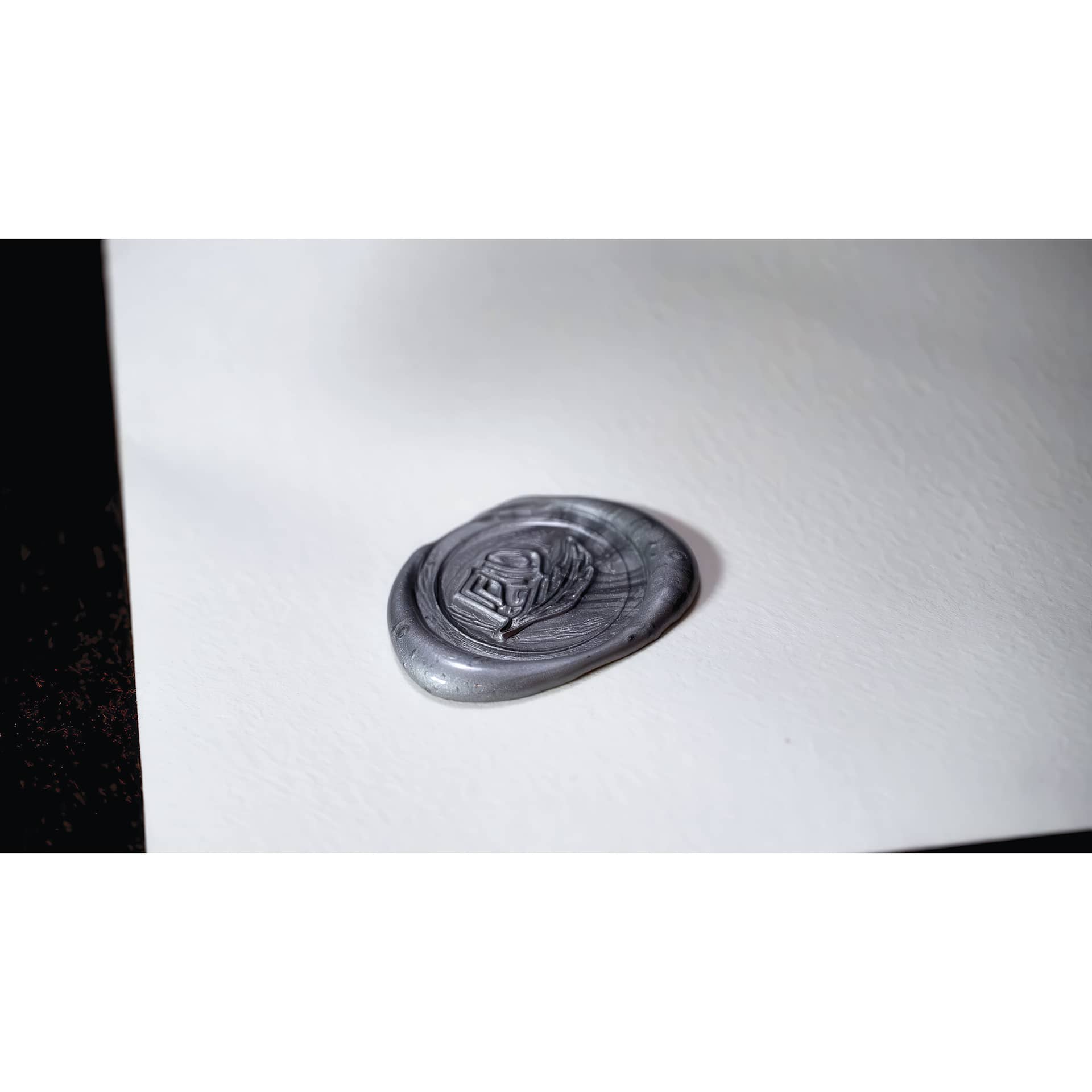 Manuscript Wax Sealing Kit - Set of 3, Holiday, silver wax on paper