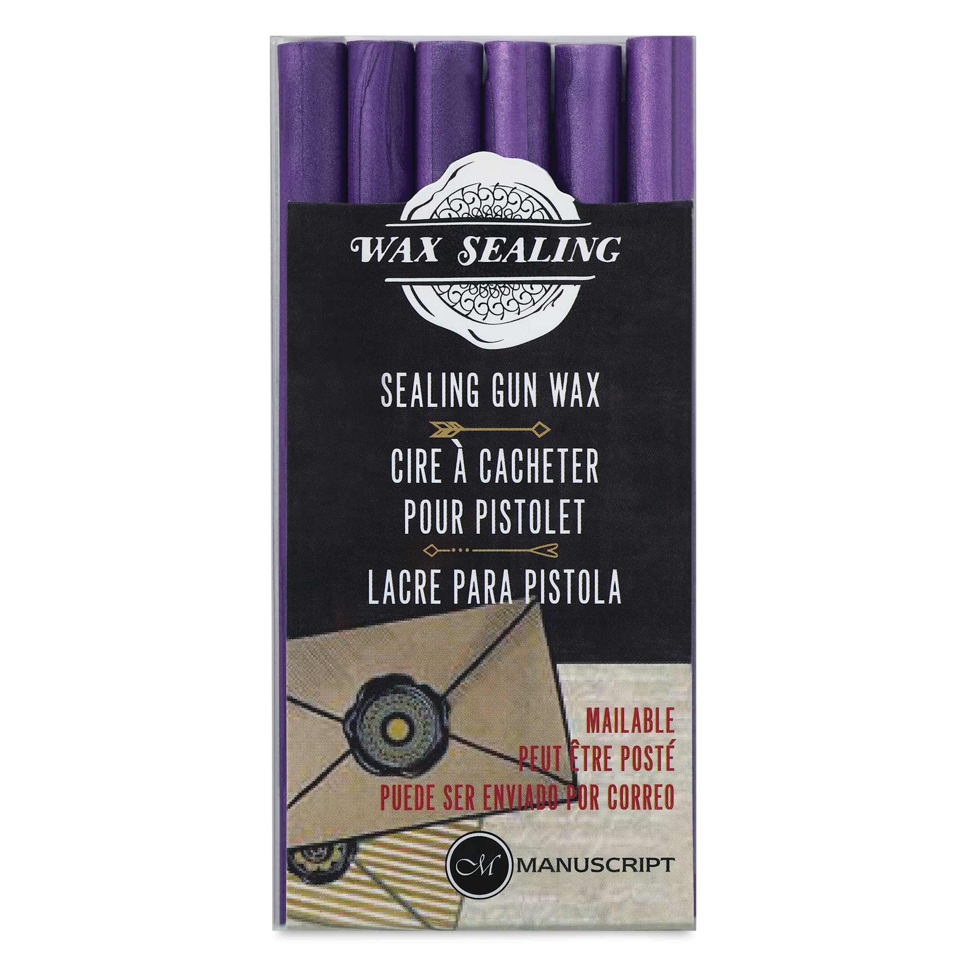 Manuscript Sealing Gun Wax Sticks - Lilac, Pkg of 6, front of packaging