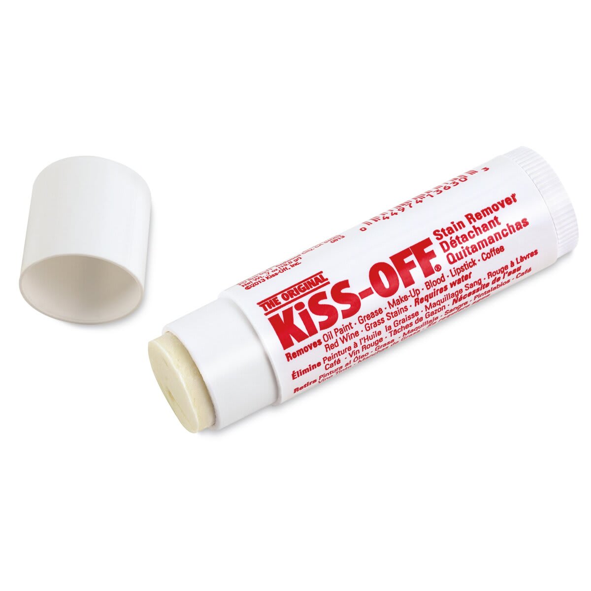 Kiss-Off Stain Remover - Tube lying at angle with cap removed Kiss-Off Stain Remover - Tube lying at angle with cap removed