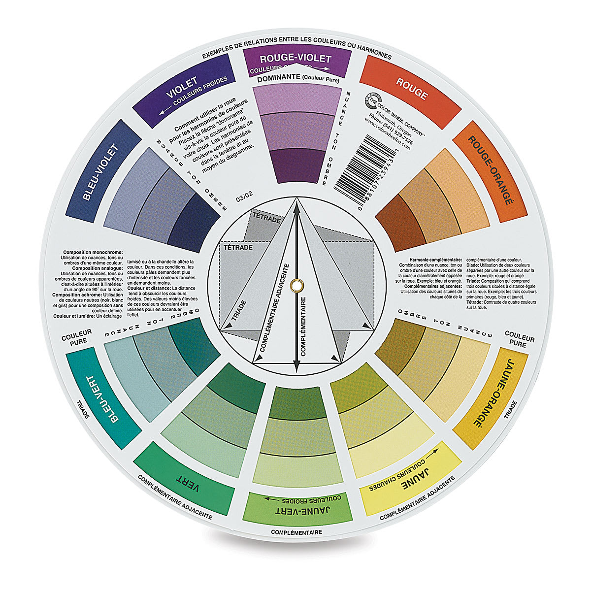 Artists’ Color Wheel in French - Standard Version, 9-1/4" Dia. (back) Artists’ Color Wheel in French - Standard Version, 9-1/4" Dia. (back)