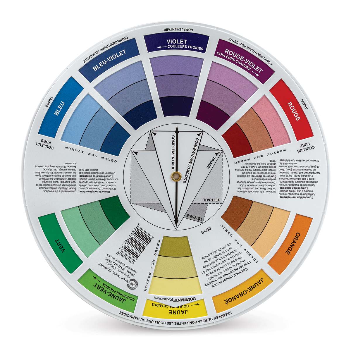 Artists’ Color Wheel in French - Pocket Version, 5-1/8" Dia. (back) Artists’ Color Wheel in French - Pocket Version, 5-1/8" Dia. (back)