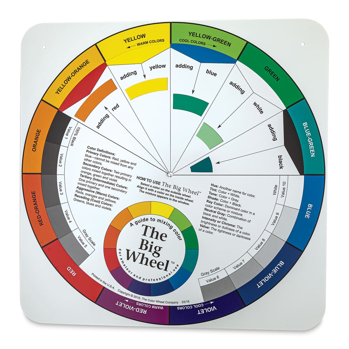 Artist's Color Wheel - The Big Wheel, Classroom Version, 26" (front) Artist's Color Wheel - The Big Wheel, Classroom Version, 26" (front)