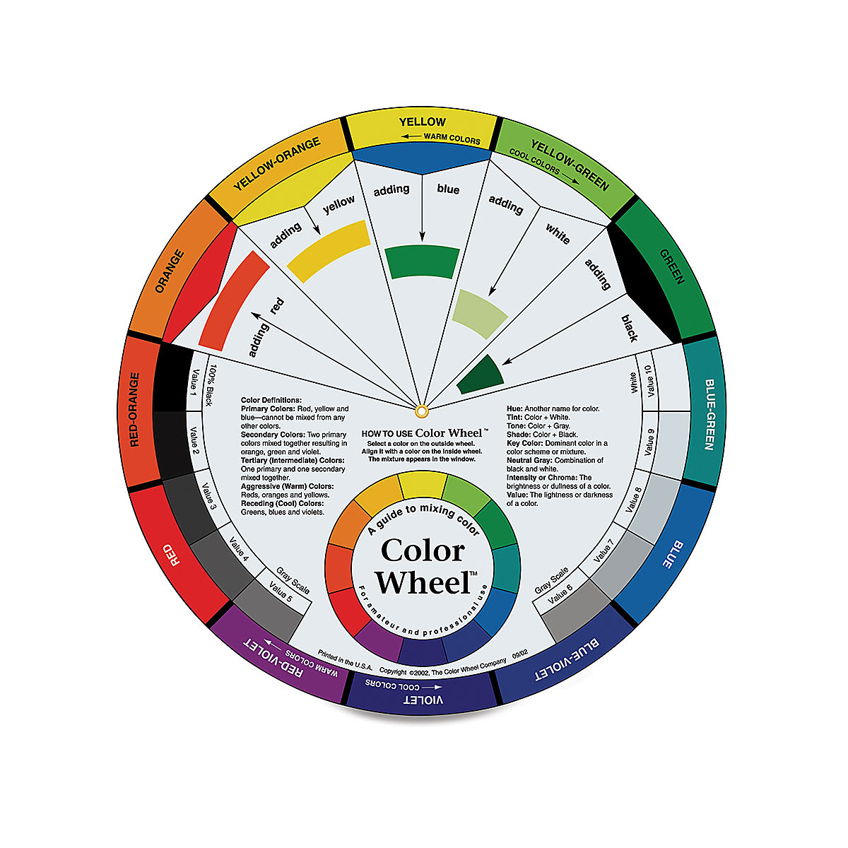 Artist's Color Wheel - Standard Version, 9-1/4" (front) Artist's Color Wheel - Standard Version, 9-1/4" (front)