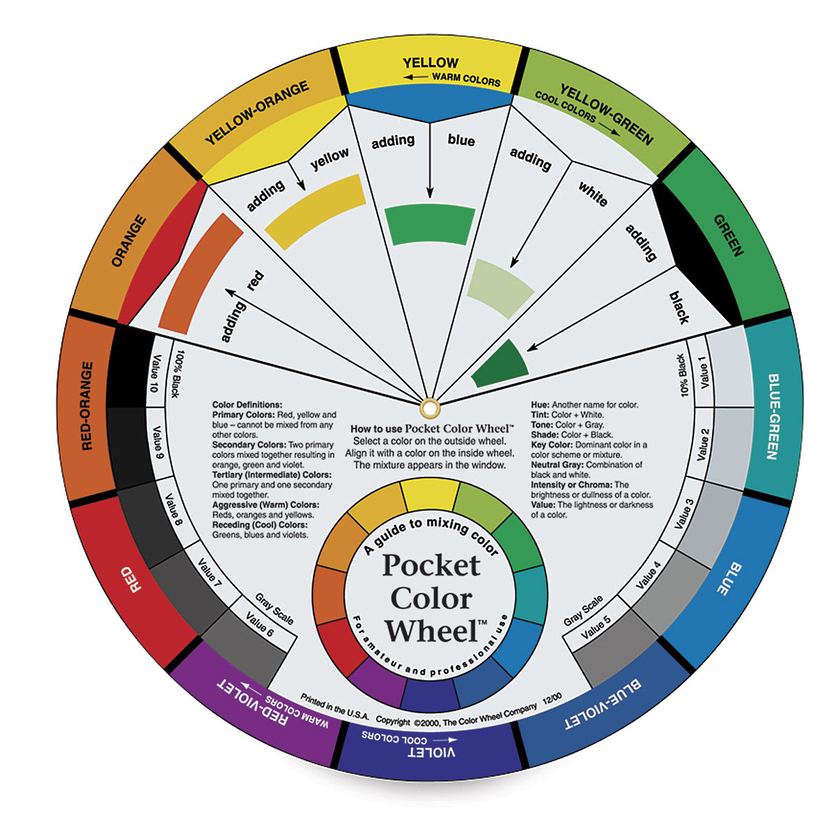 Artist's Color Wheel - Pocket Version, 5-1/8" (front) Artist's Color Wheel - Pocket Version, 5-1/8" (front)
