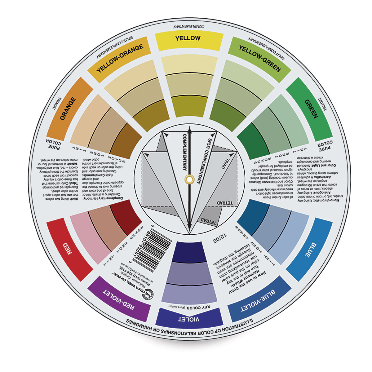 Artist's Color Wheel - Pocket Version, 5-1/8" (back) Artist's Color Wheel - Pocket Version, 5-1/8" (back)