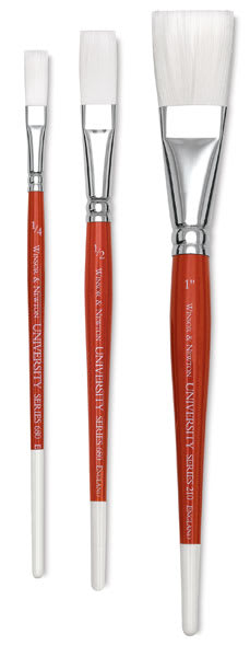 Winsor & Newton University Brushes - One Stroke, Short Handle Winsor & Newton University Brushes - One Stroke, Short Handle