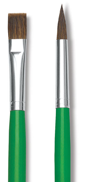 Blick Economy Ox/Pony Hair Brushes - Closeup of Bright and Round Brush

