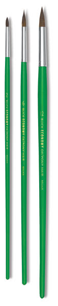 Blick Economy Ox/Pony Hair Brushes - 3 Round Brushes upright
