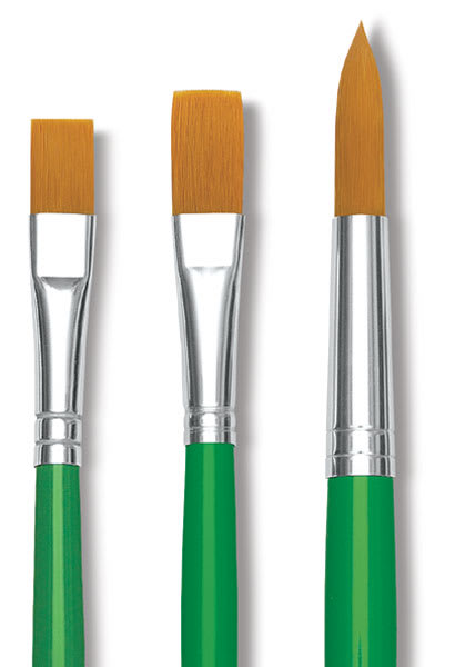 Economy Golden Taklon Brushes - Set of 3 