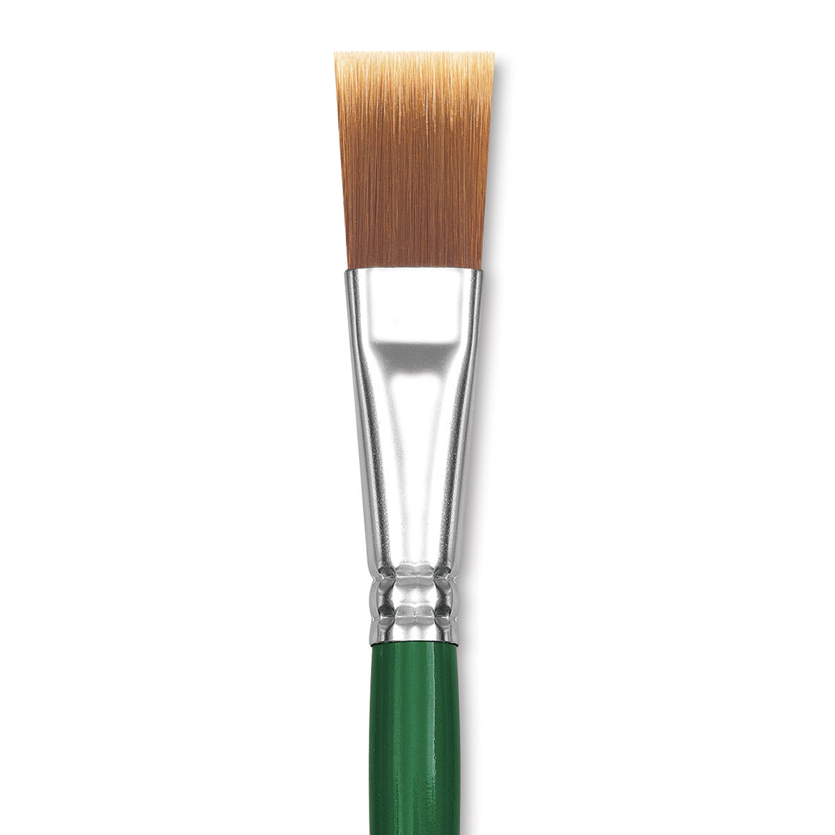 Blick Economy Golden Nylon Brush - Flat, Long Handle, 3/4" close up