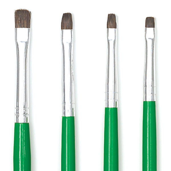Blick Economy Sable Brush Set - Bright, Long Handle, Set of 4 close up